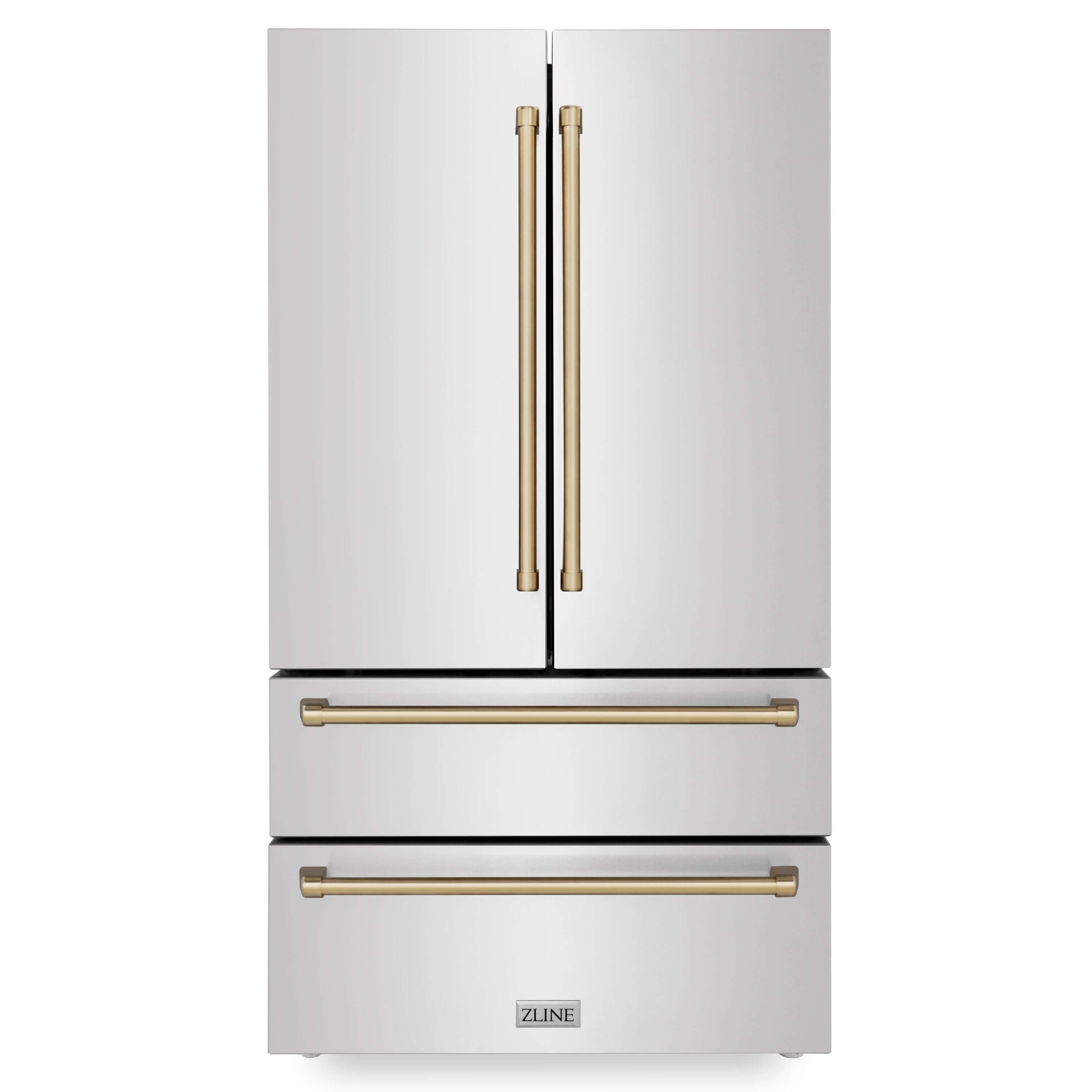 ZLINE Autograph Edition 30 in. Kitchen Package with Stainless Steel Dual Fuel Range, Range Hood, Dishwasher and Refrigeration with Champagne Bronze Accents (4KAPR-RARHDWM30-CB)