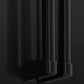 ZLINE 36 in. 21.6 cu. ft Freestanding French Door Fingerprint Resistant Black Stainless Steel Refrigerator with External Water and Ice Dispenser with Filter (RFM-W-WF-36-BS) close-up handles on refrigeration compartment French doors.