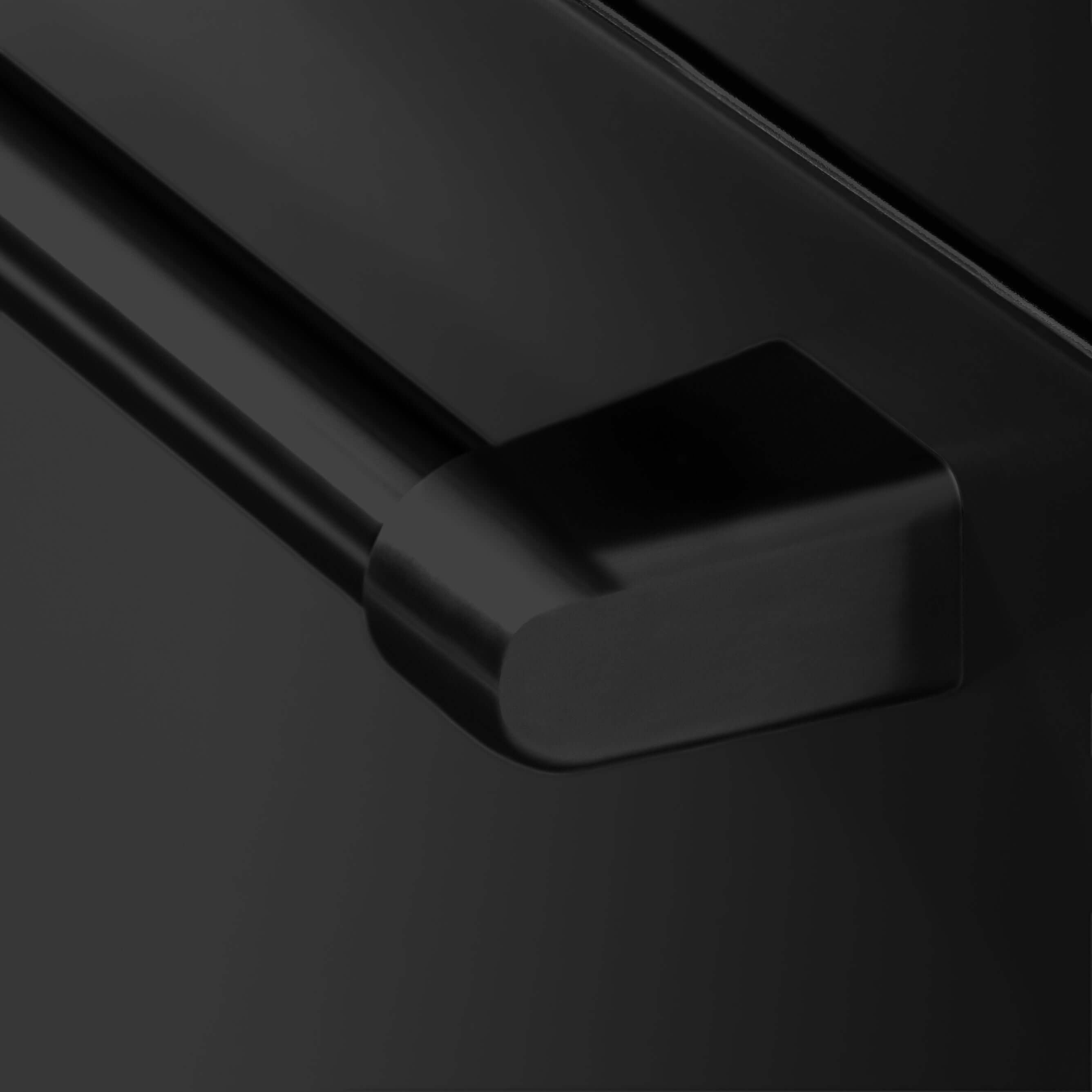 ZLINE Black Stainless Steel French Door Refrigerator (RFM-W-WF-36-BS) Handle Detail