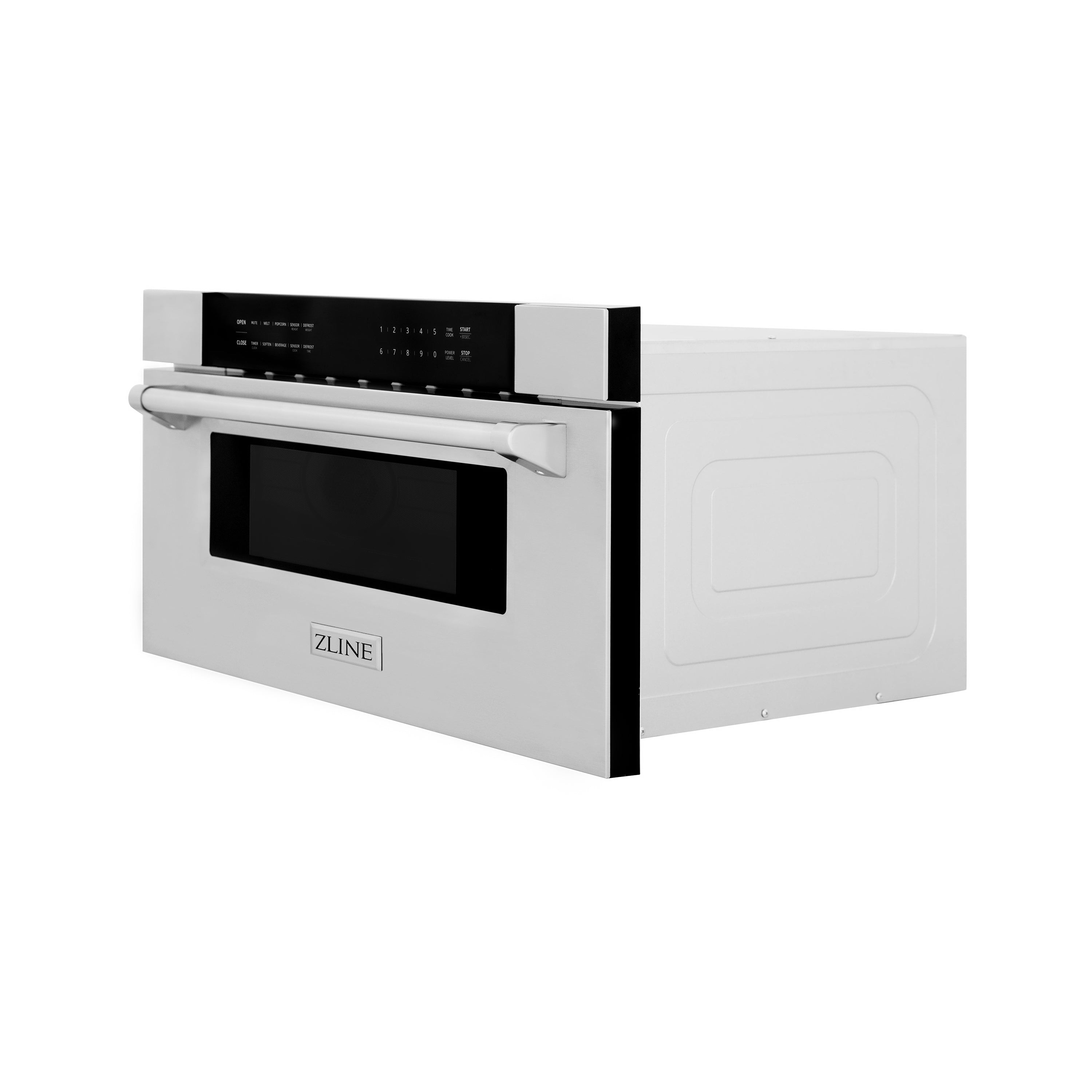 ZLINE 30 in. 1.2 cu. ft. Stainless Steel Built-In Microwave Drawer (MWD-30) Side View Drawer Closed