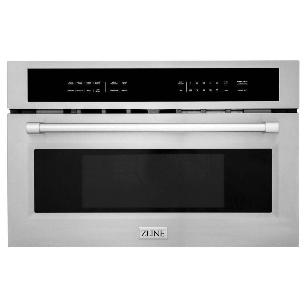 ZLINE 30 in. 1.6 cu ft. Stainless Steel Built-in Convection Microwave Oven (MWO-30) Front View