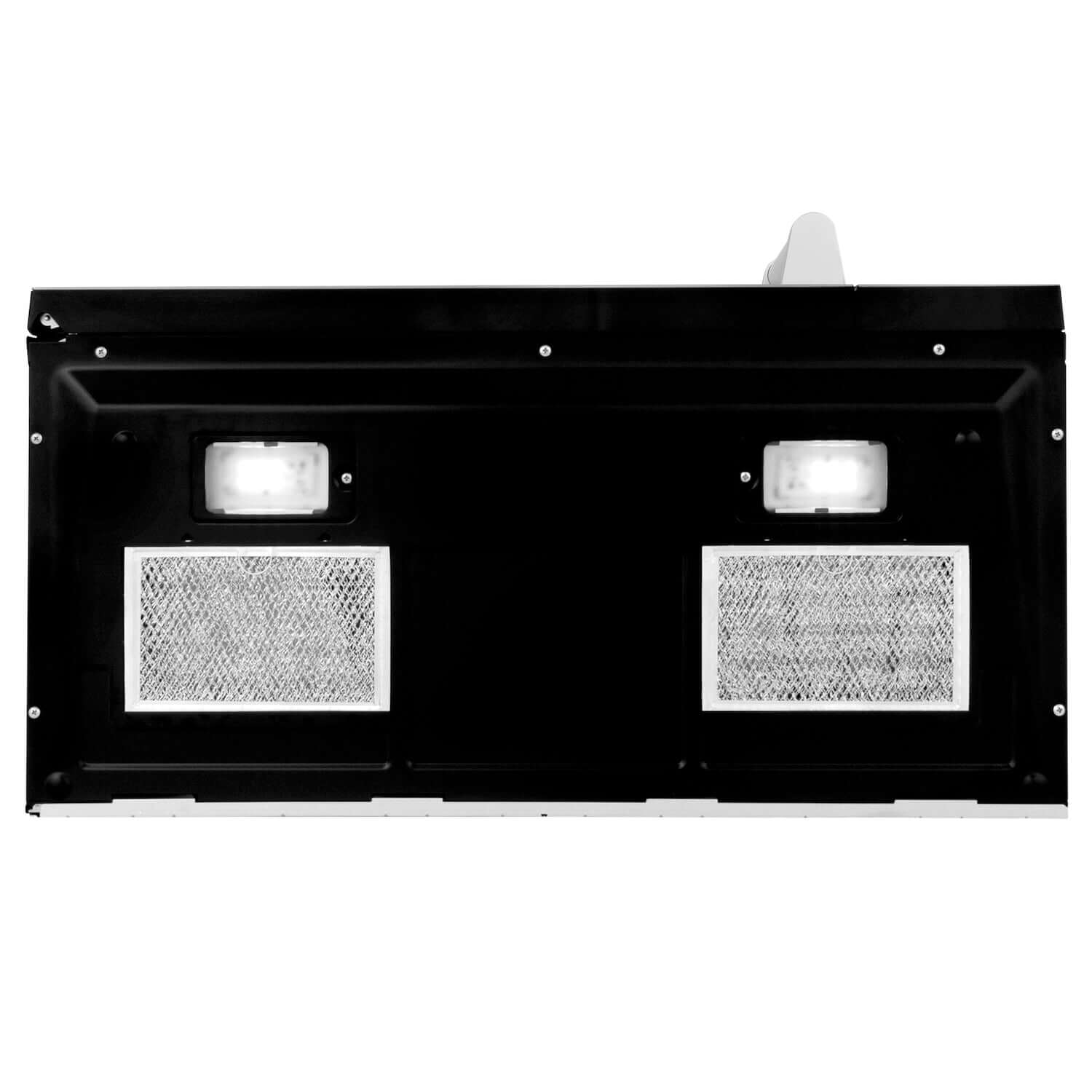 LED cooktop lighting and ventilation on bottom of ZLINE 30" Over the Range Microwave.