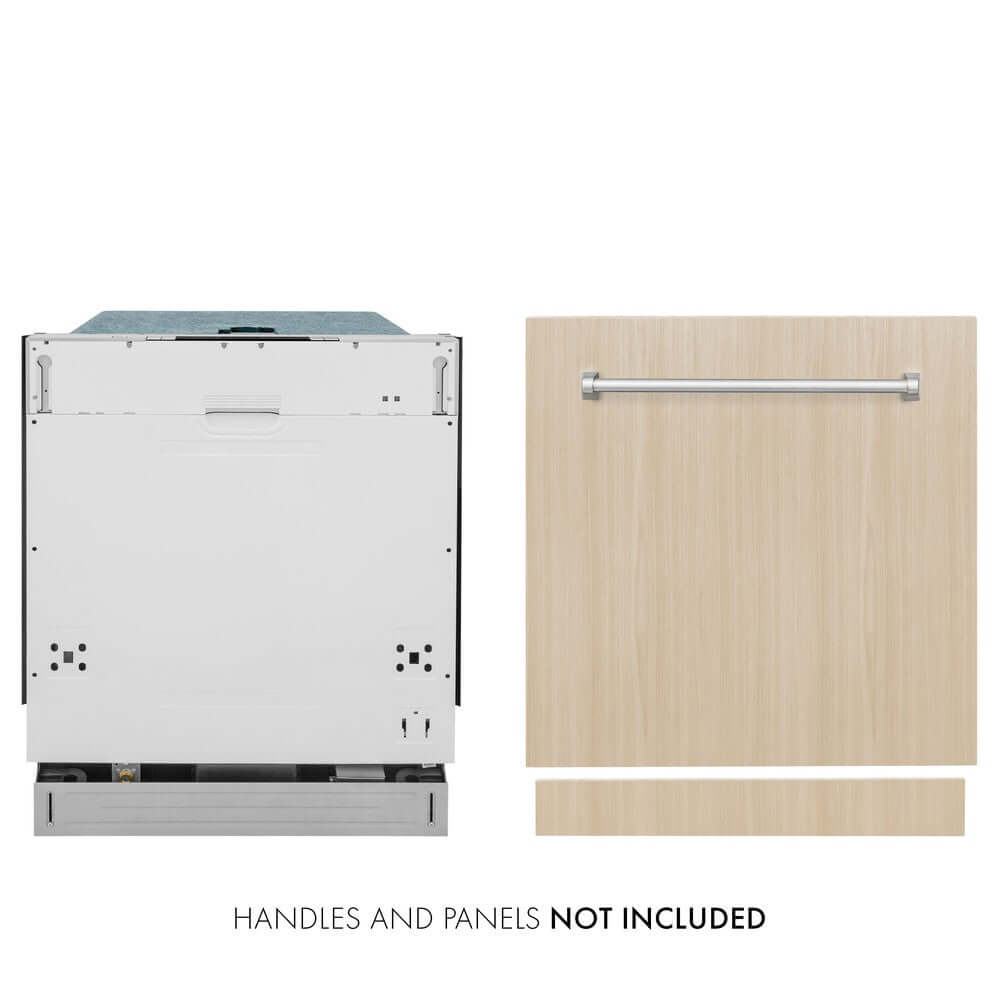ZLINE 24 in. Panel Ready Top Control Dishwasher with Stainless Steel Tub, 52dBa (DW7713-24) Handles and Panels Not Included