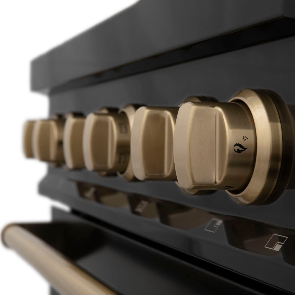 Zline ZLINE Autograph Edition Package - Black Stainless/Bronze Accents (4AKPR ...