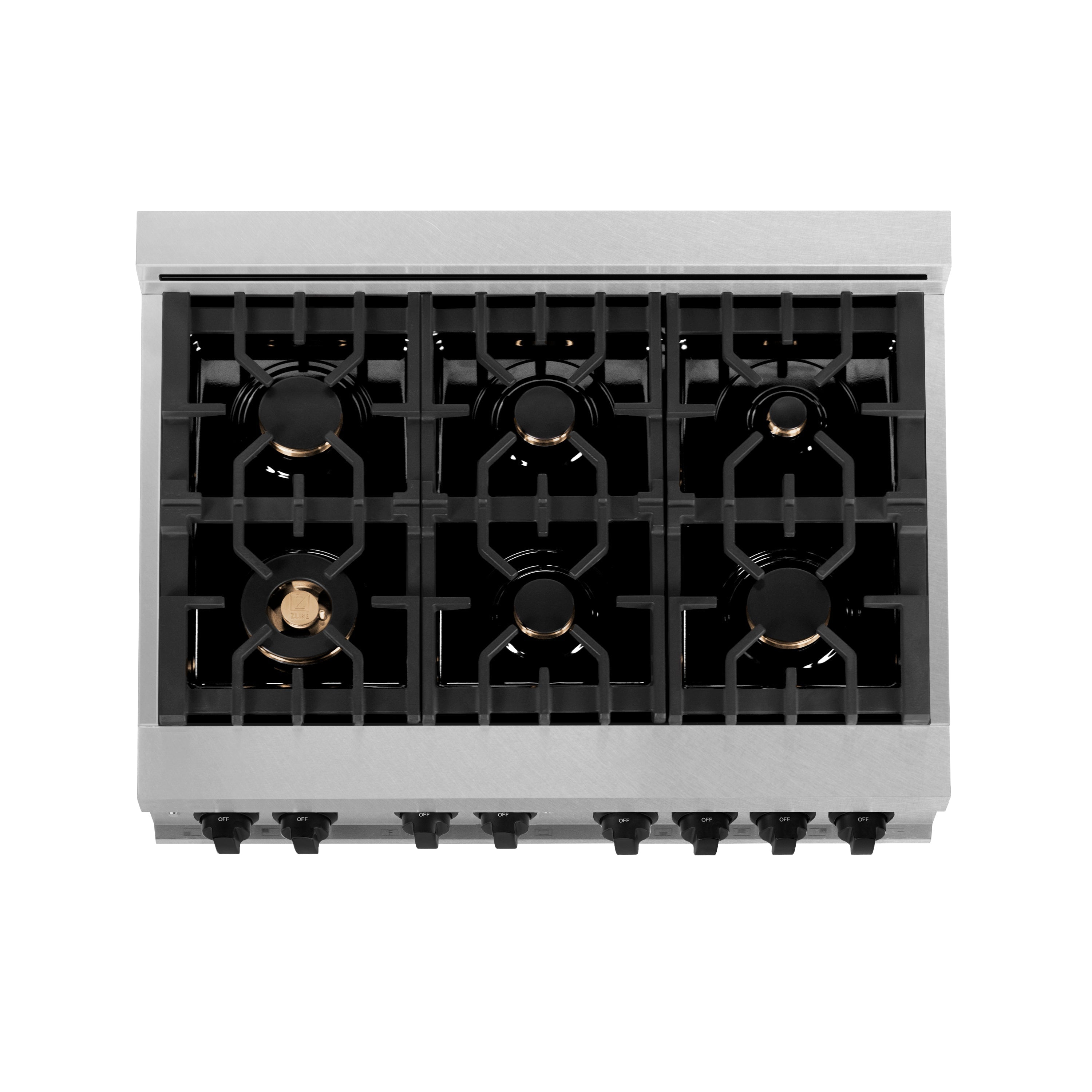 ZLINE Autograph Edition 36 in. 4.6 cu. ft. Range with Gas Stove and Gas Oven in DuraSnow Stainless Steel with Accents (RGSZ-SN-36)