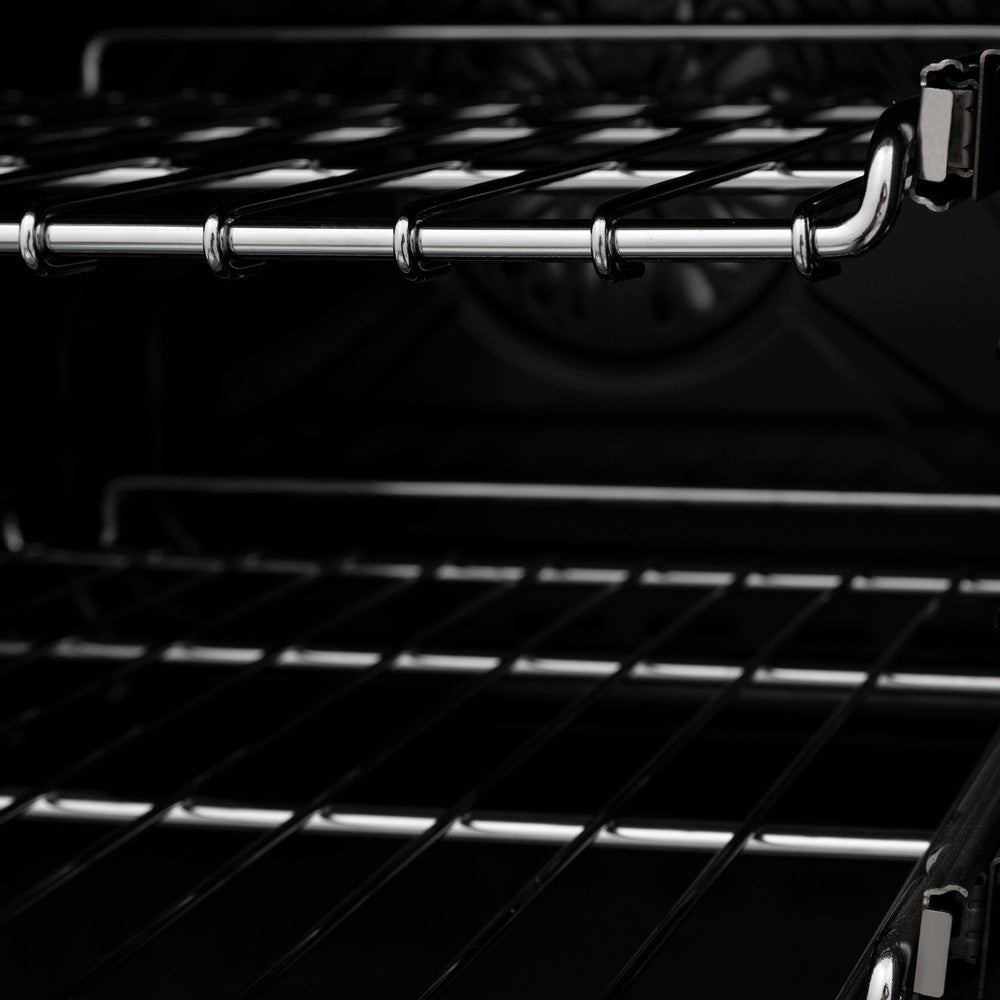 SmoothGlide ball-bearing adjustable racks inside ZLINE oven.