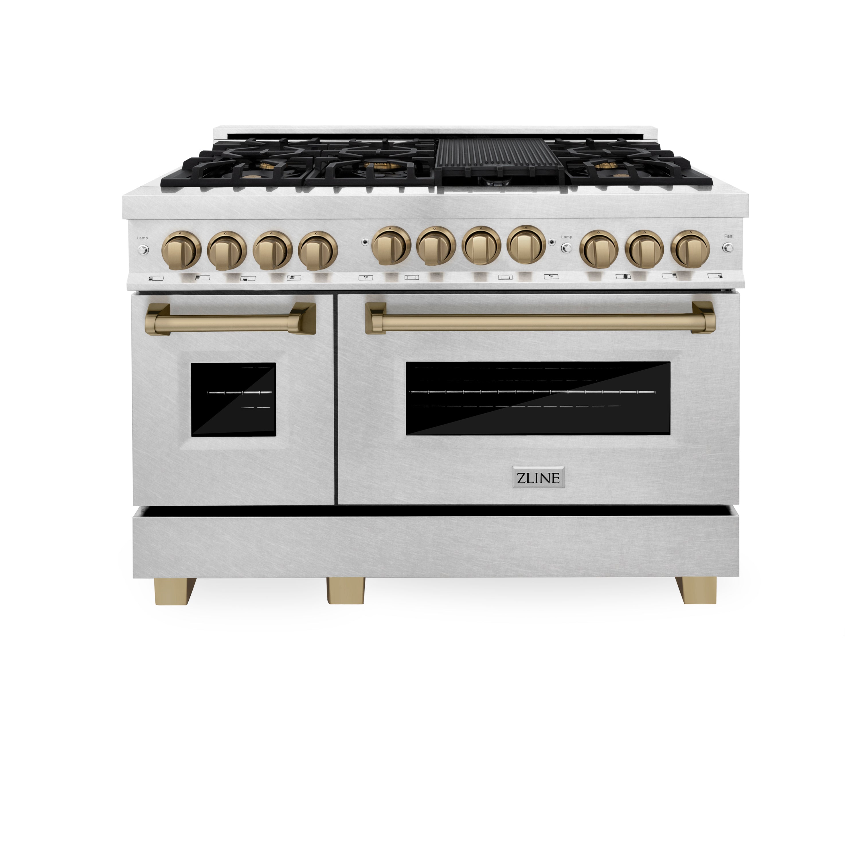 ZLINE Autograph Edition 48 in. 6.0 cu. ft. Range with Gas Stove and Gas Oven in DuraSnow Stainless Steel with Accents (RGSZ-SN-48)