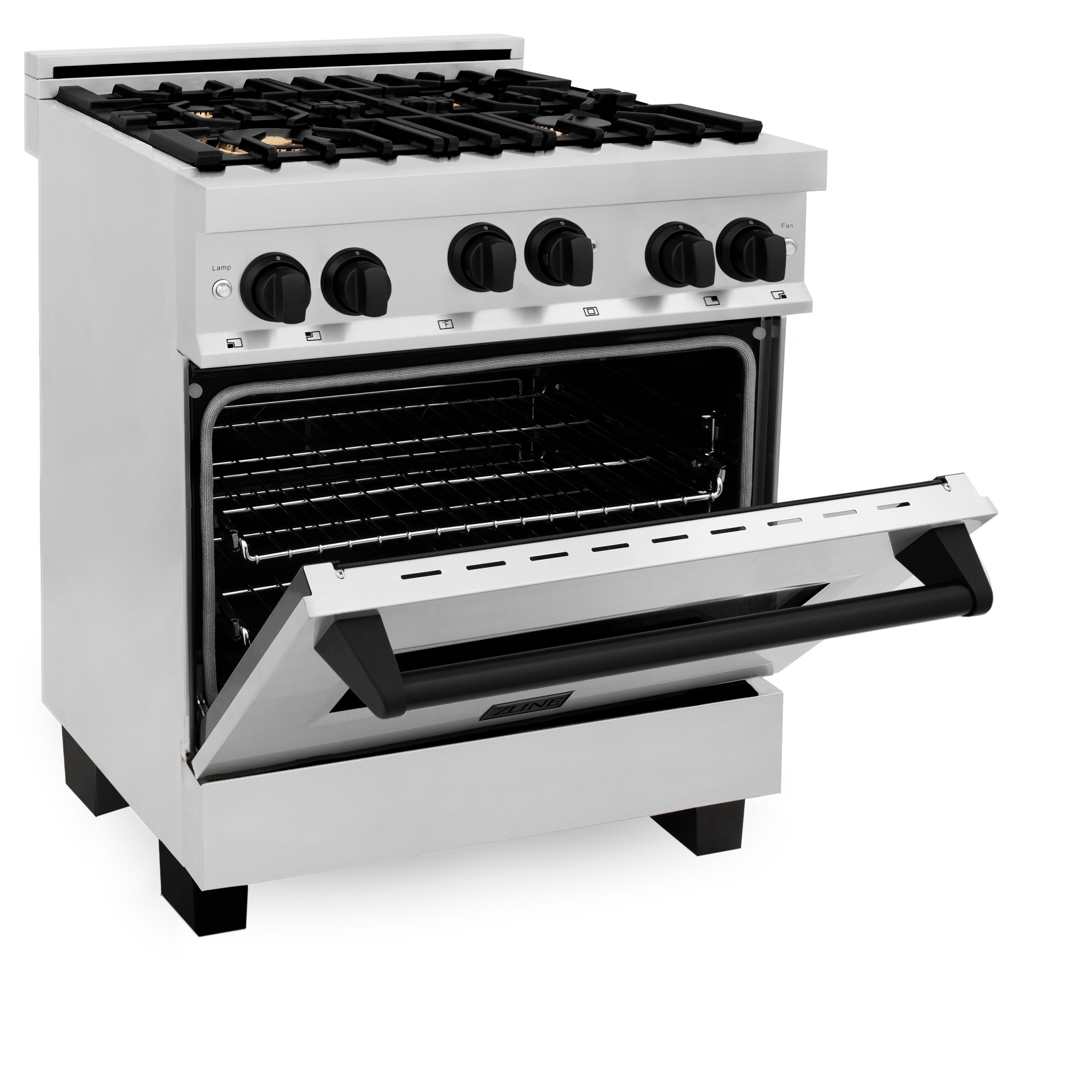 ZLINE Autograph Edition 30 in. 4.0 cu. ft. Range with Gas Stove and Gas Oven in Stainless Steel with Accents (RGZ-30)