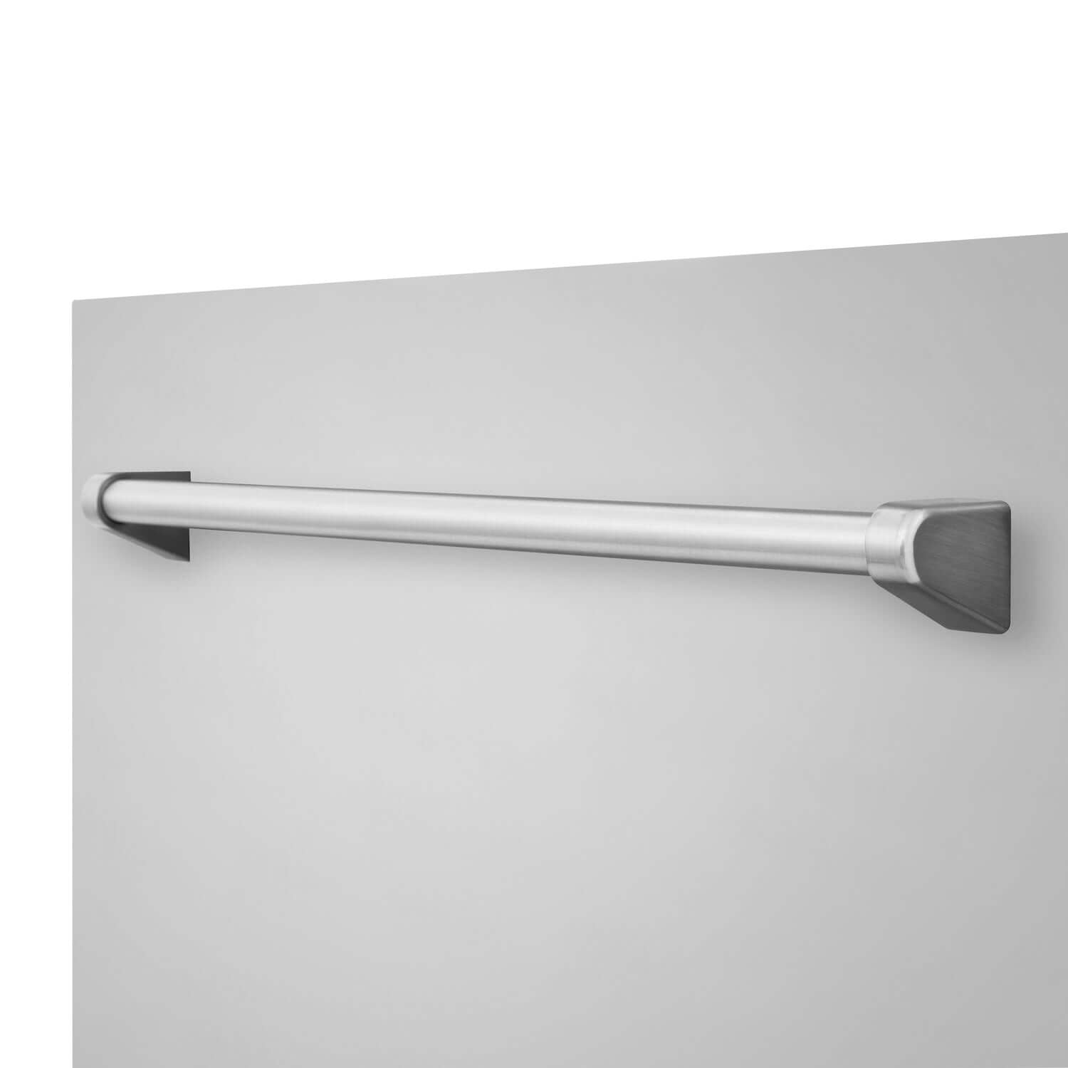 ZLINE 24" Stainless Steel Dishwasher handle close up.