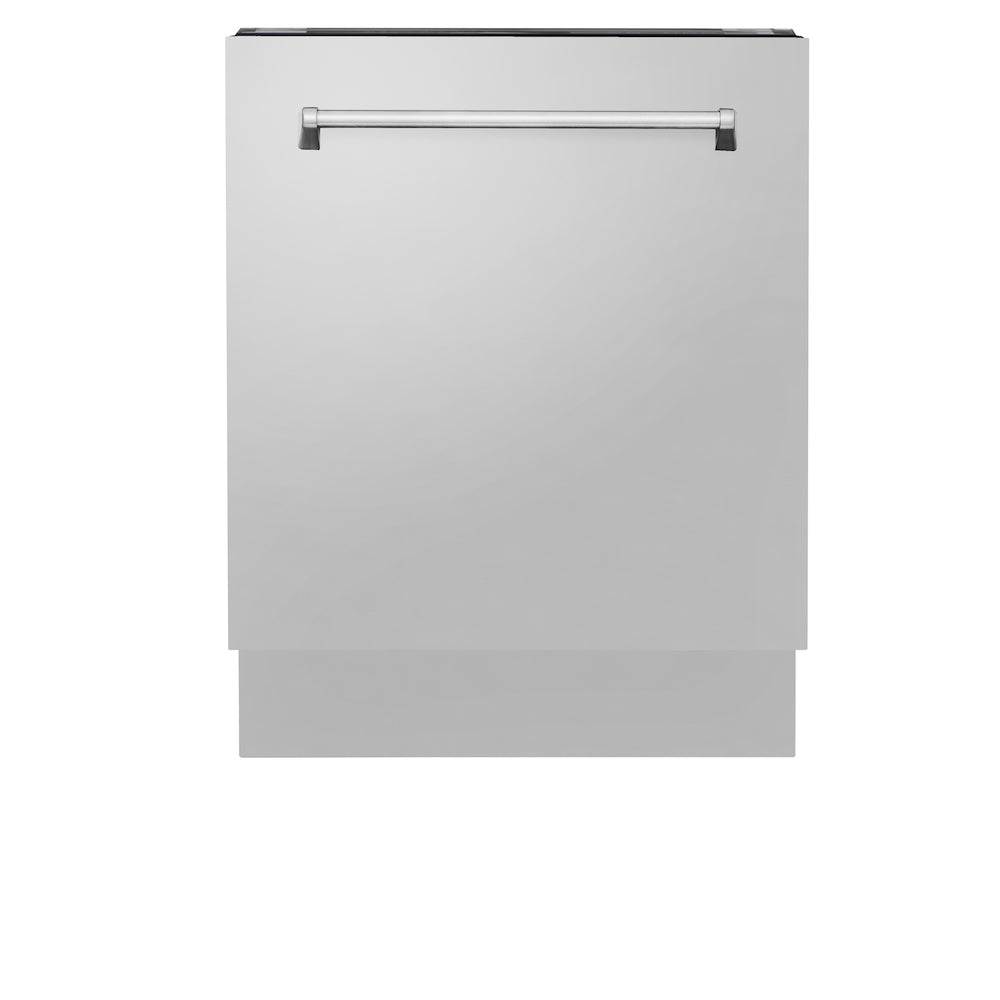 ZLINE Kitchen Package with 36 in. French Door Refrigerator, 36 in. Stainless Steel Gas Range, 36 in. Range Hood, 24 in. Microwave Drawer, and 24 in. Tall Tub Dishwasher (5KPR-SGRRH36-MWDWV)