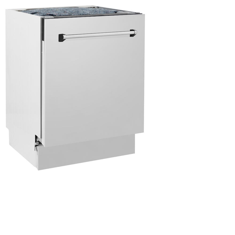ZLINE Kitchen Package with Water and Ice Dispenser Refrigerator, 30 in. Gas Range, 30 in. Range Hood, and 24 in. Tall Tub Dishwasher (4KPRW-SGRRH30-DWV)
