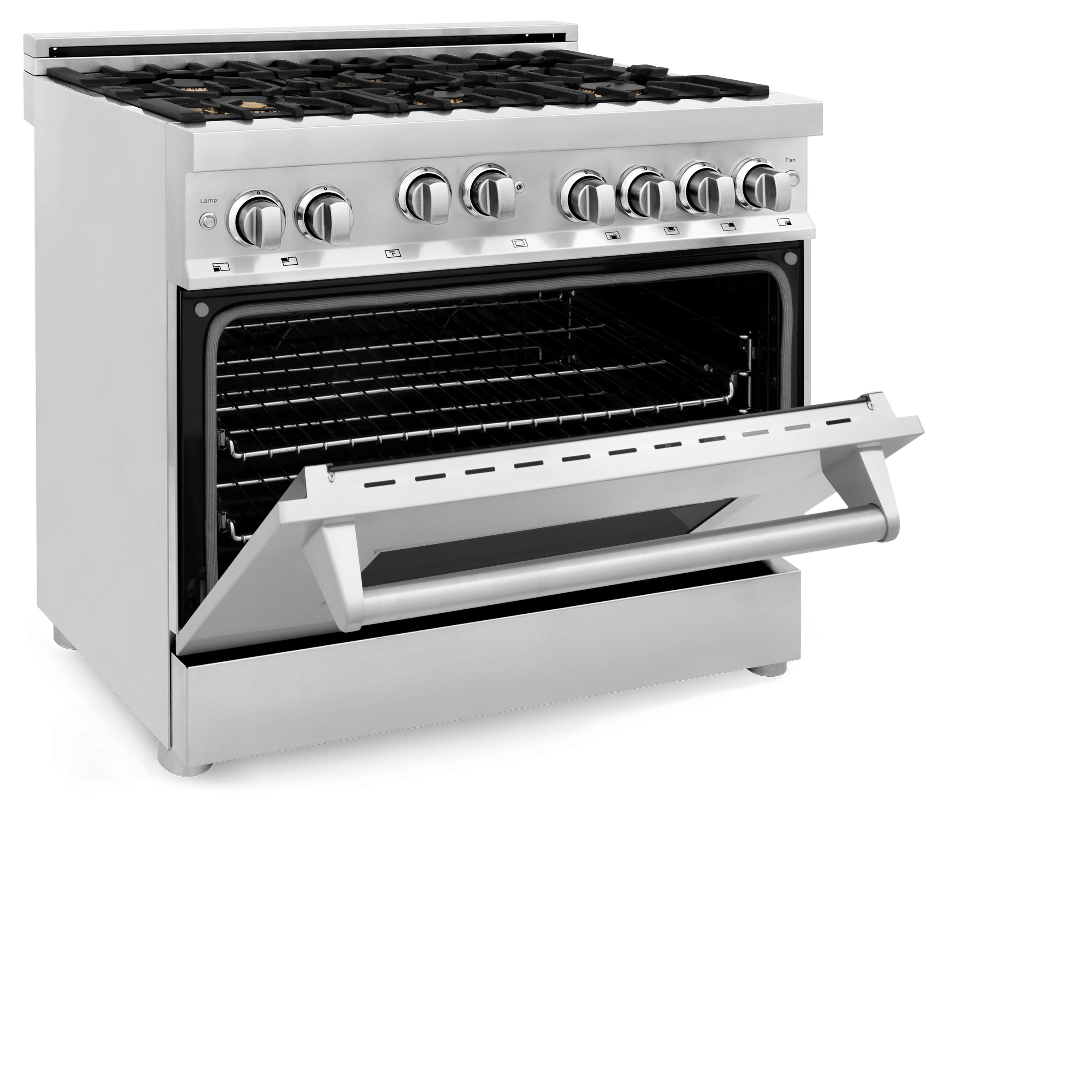 ZLINE 36 in. Professional 4.6 cu. ft. Gas on Gas Range in Stainless Steel with Color Door Options (RG36)