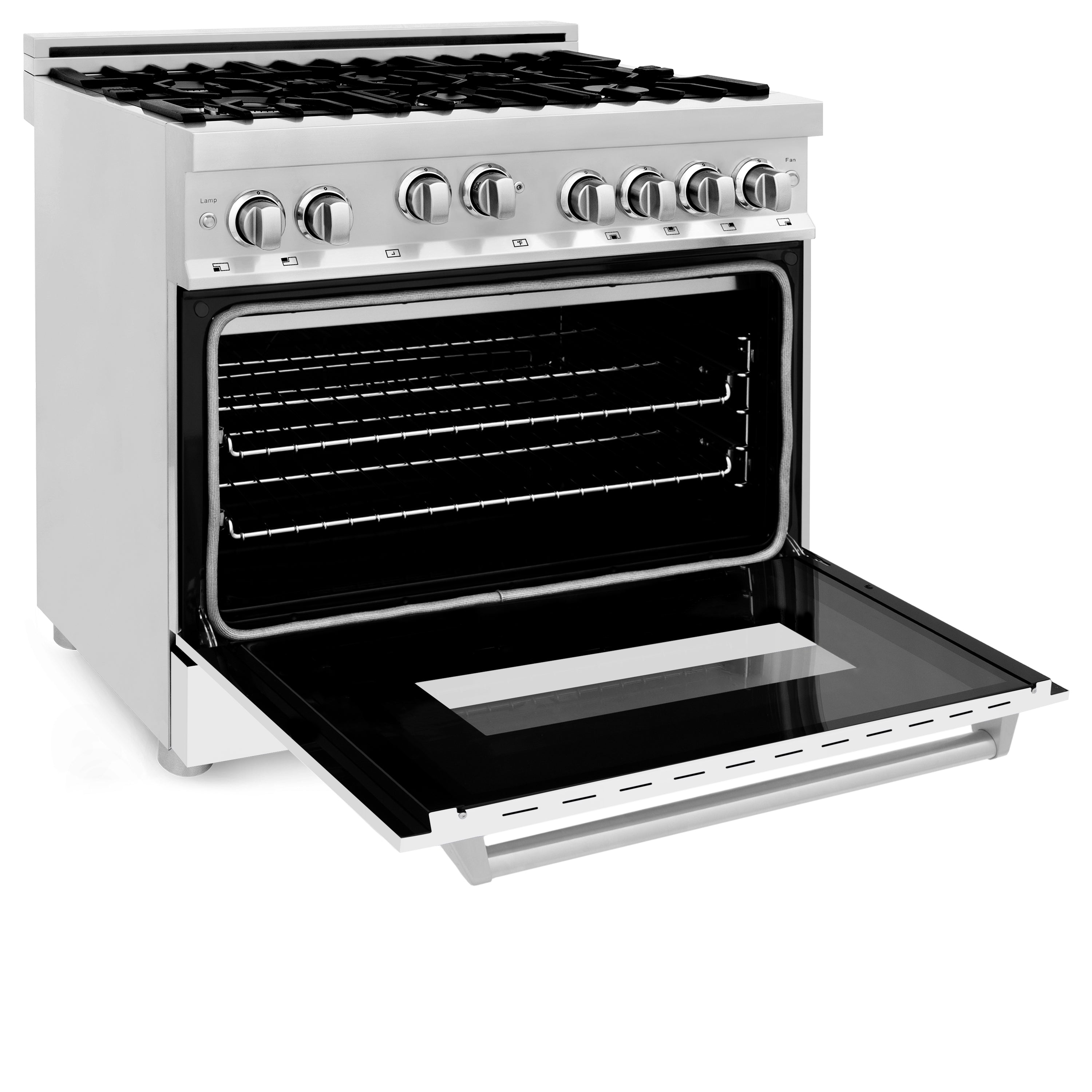ZLINE 36 in. Professional 4.6 cu. ft. Gas on Gas Range in Stainless Steel with Color Door Options (RG36)