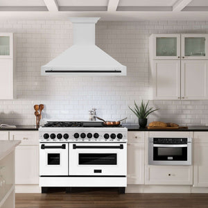 ZLINE Autograph Edition 48 in. Stainless Steel Range Hood with Stainless Steel Shell and Matte Black Handle (8654STZ-48-MB) 