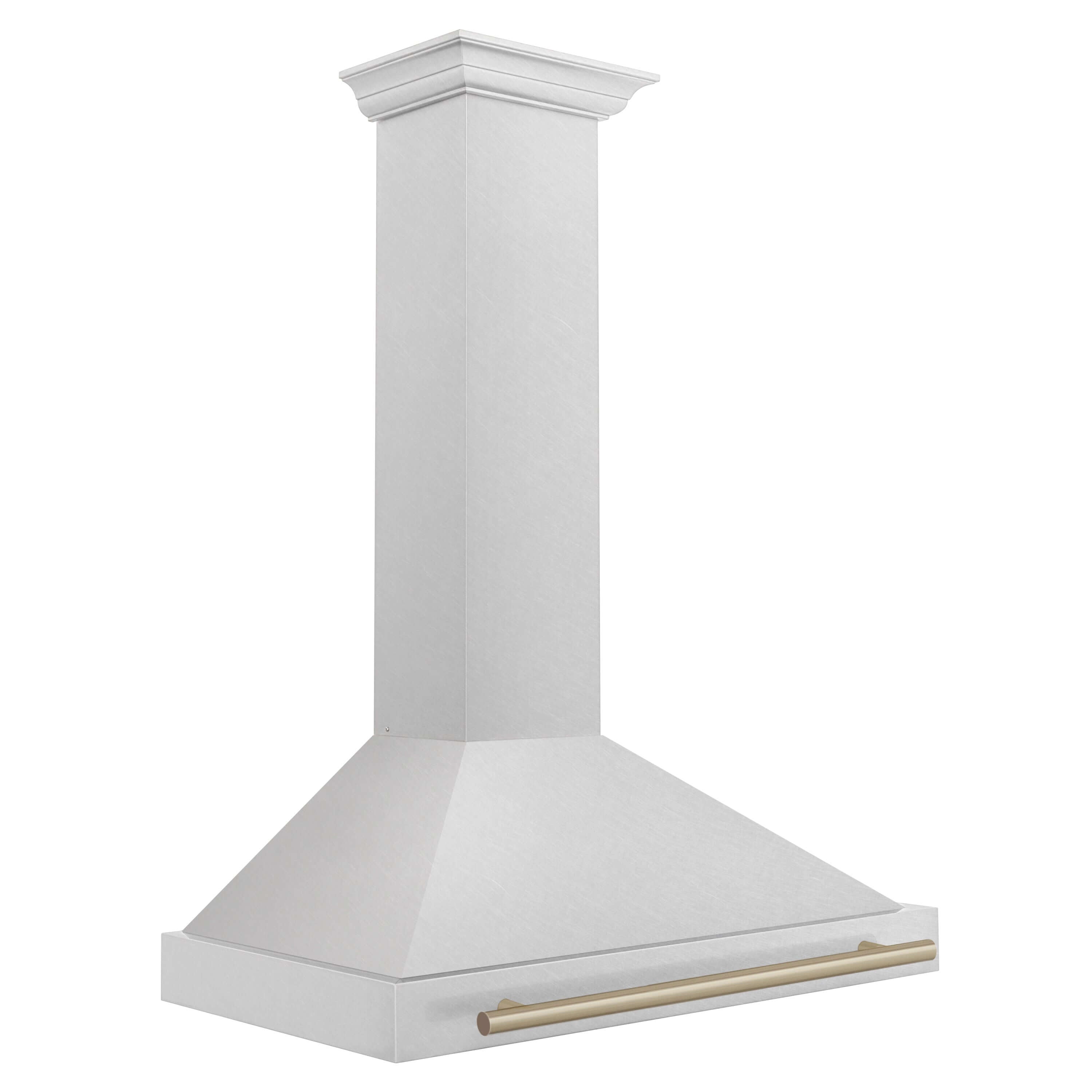 ZLINE 36 in. Autograph Edition Fingerprint Resistant Stainless Steel Range Hood with Champagne Bronze Handle Side View