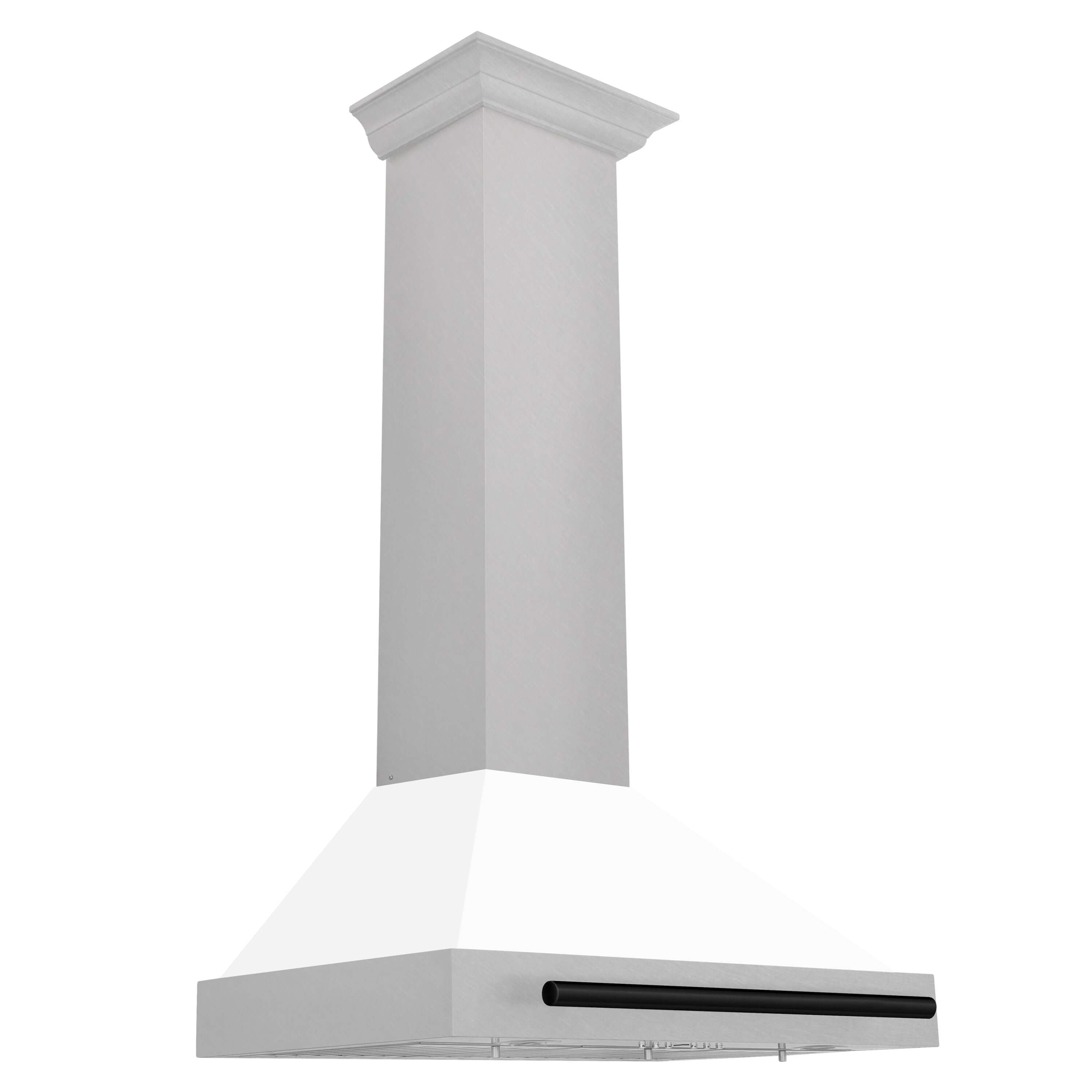 ZLINE 30 in. Autograph Edition Fingerprint Resistant Stainless Steel Range Hood with White Matte Shell and Matte Black Handle