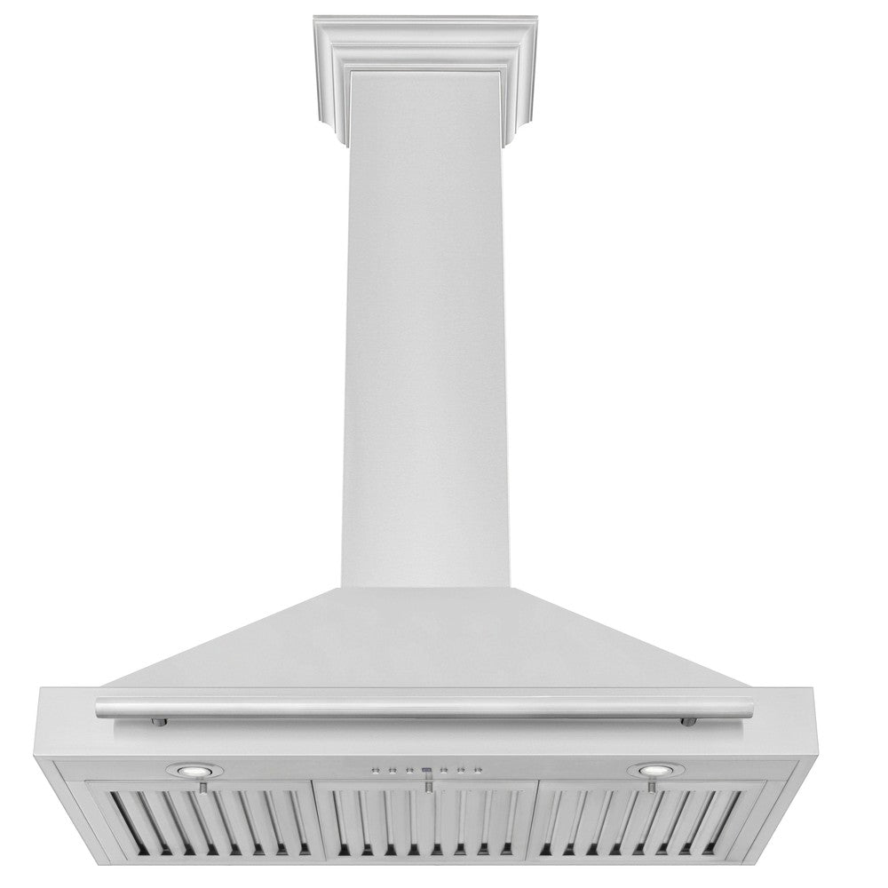 ZLINE 36 in. Stainless Steel Range Hood with Stainless Steel Handle and Color Options (KB4STX-36) front, under.