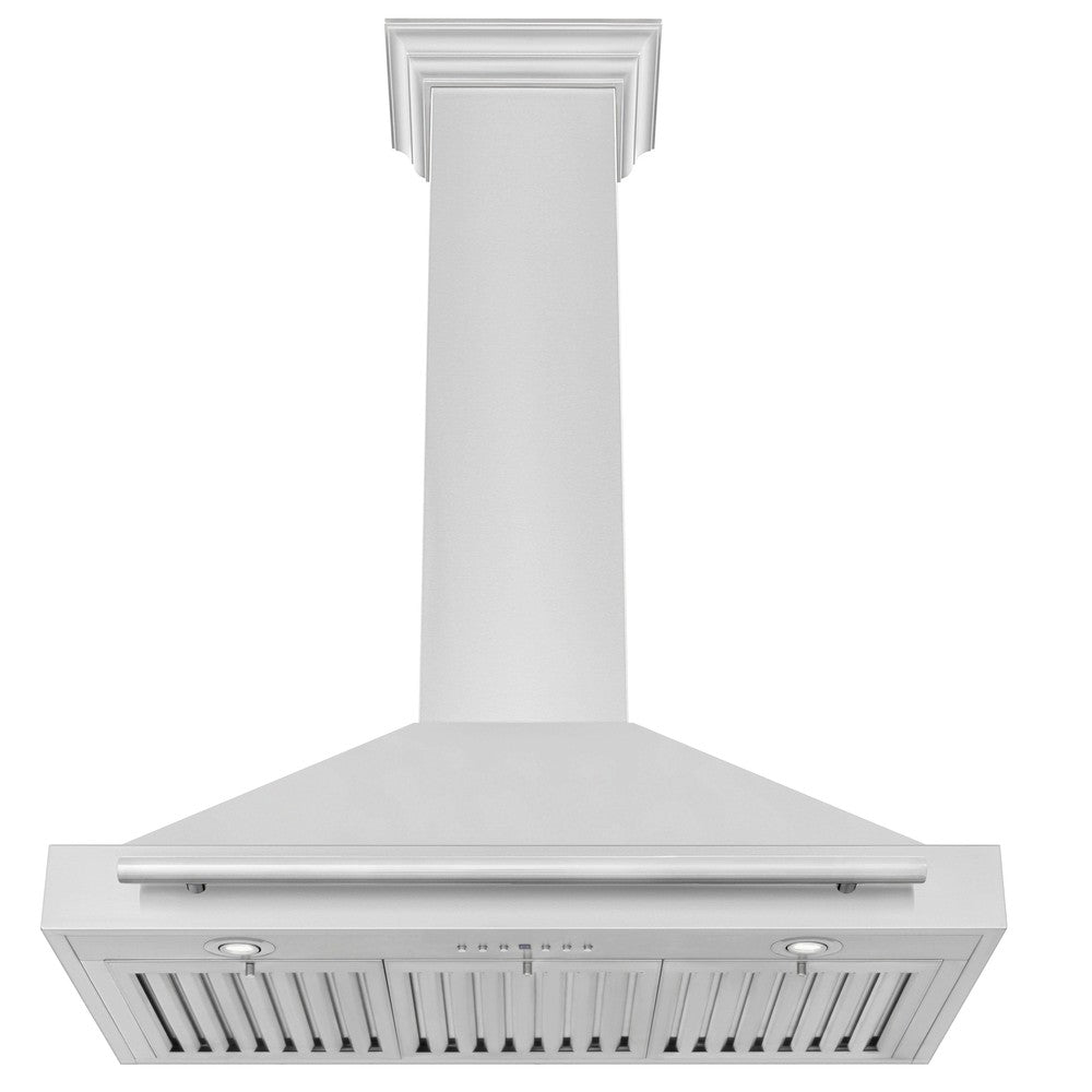 ZLINE 36 in. Stainless Steel Range Hood with Stainless Steel Handle and Color Options (KB4STX-36) front, under.