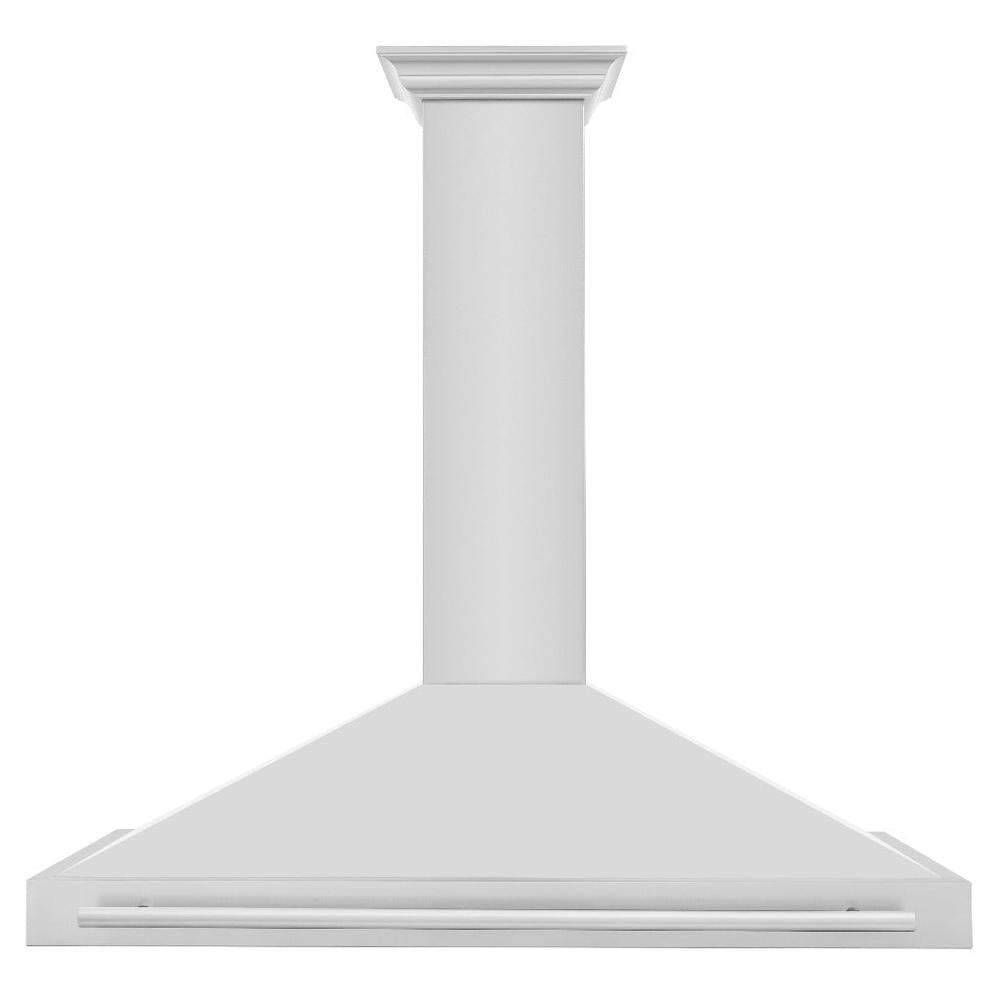 ZLINE 48 in. Stainless Steel Range Hood with Stainless Steel Handle and Colored Shell Options (KB4STX-48) front.