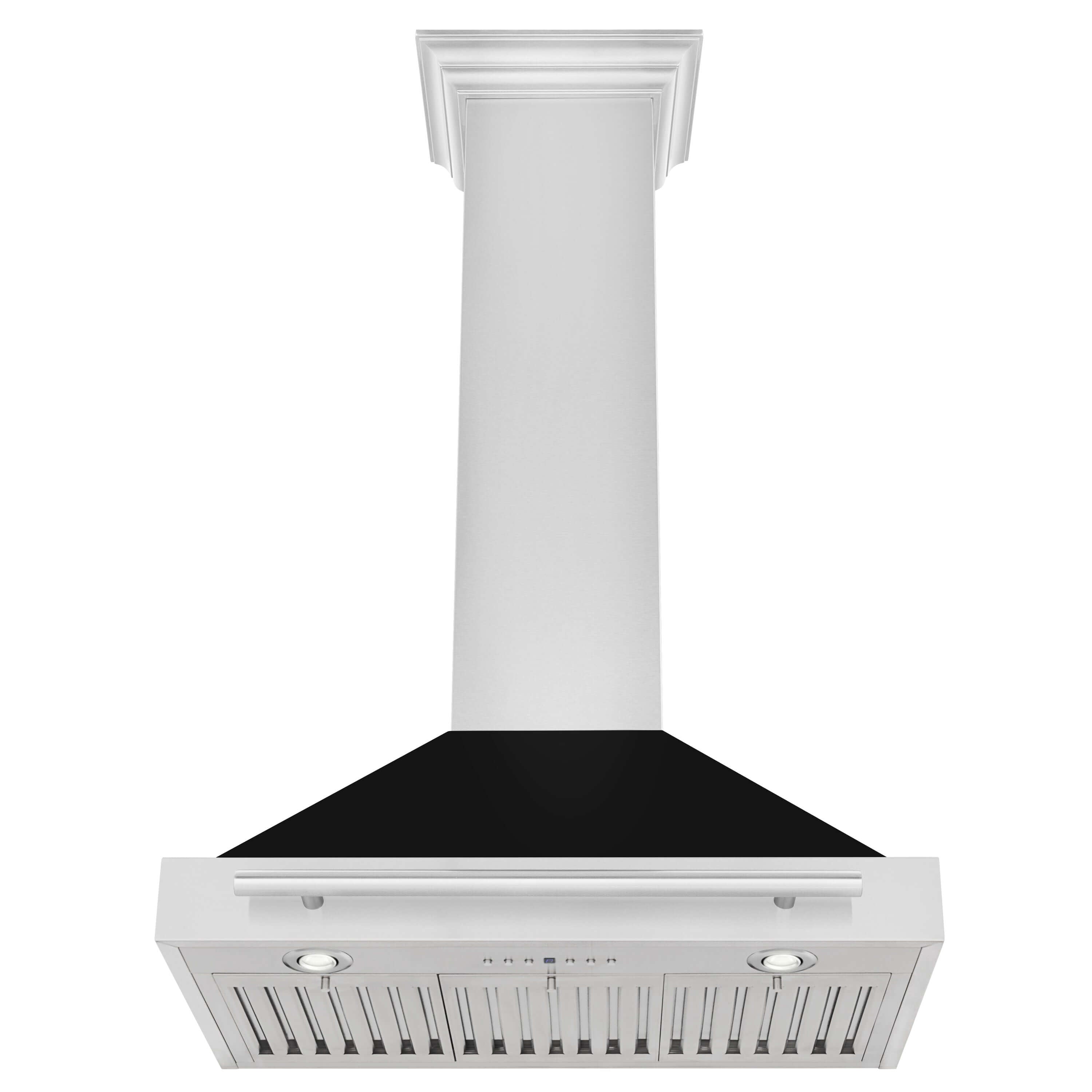 ZLINE 30 in. Stainless Steel Range Hood with Stainless Steel Handle and Colored Shell Options (KB4STX-30) front, under.