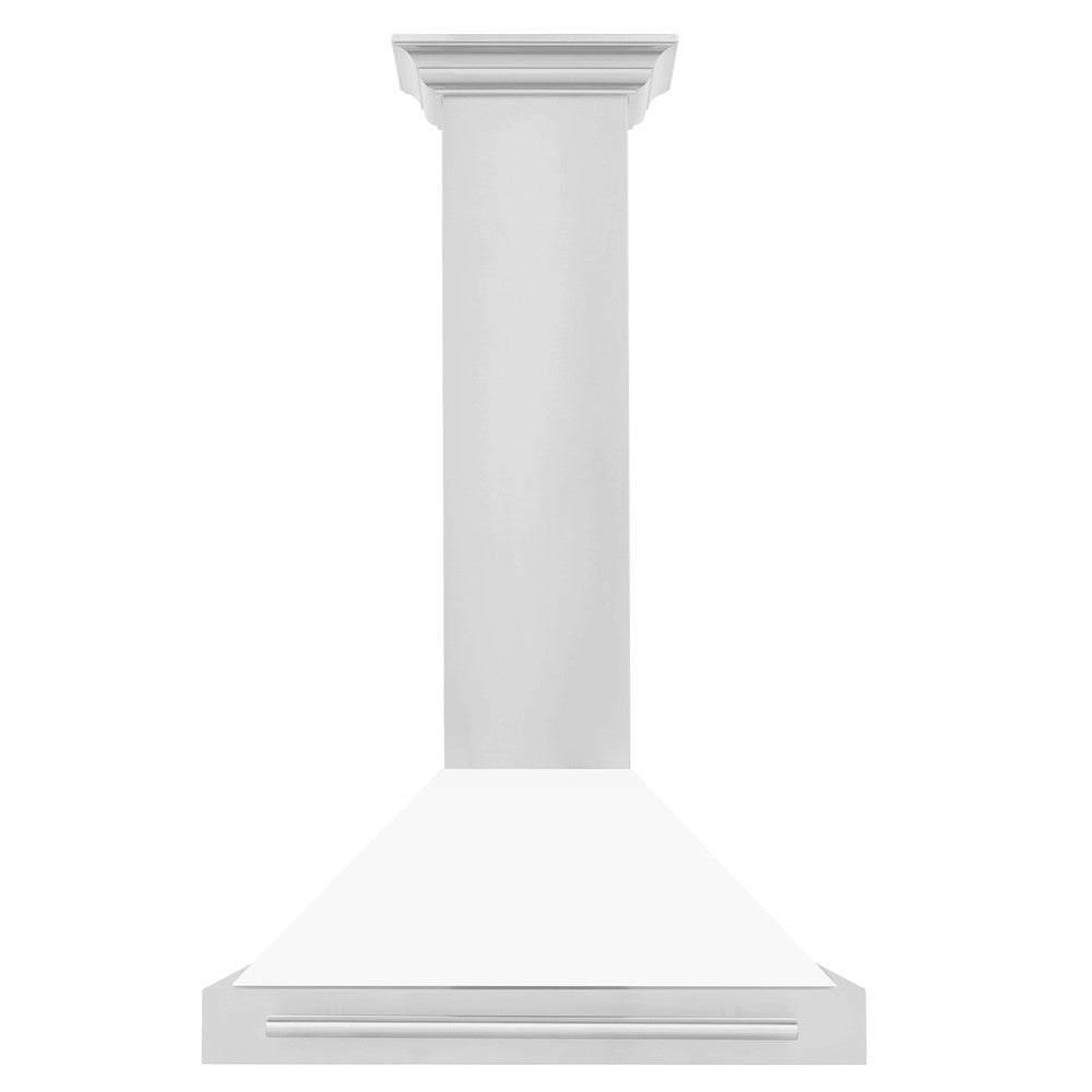 ZLINE 30 in. Stainless Steel Range Hood with Stainless Steel Handle and Colored Shell Options (KB4STX-30) front.