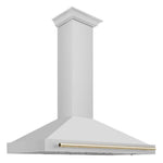 ZLINE Autograph Edition 48 in. Stainless Steel Range Hood with Stainless Steel Shell and Accents (KB4STZ-48) Stainless Steel with Polished Gold Accents