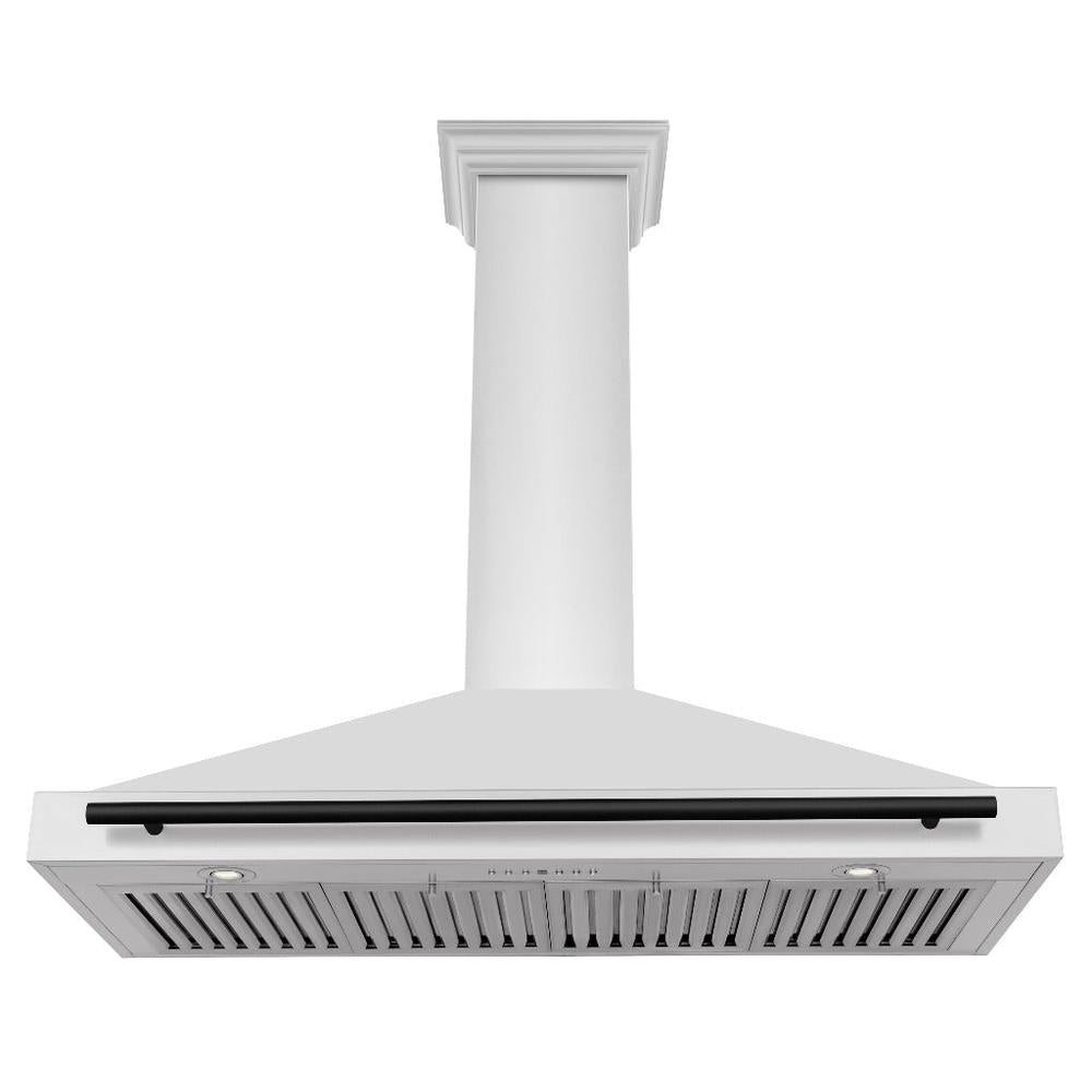 ZLINE Autograph Edition 48 in. Stainless Steel Range Hood with Stainless Steel Shell and Accents (KB4STZ-48) front, under.