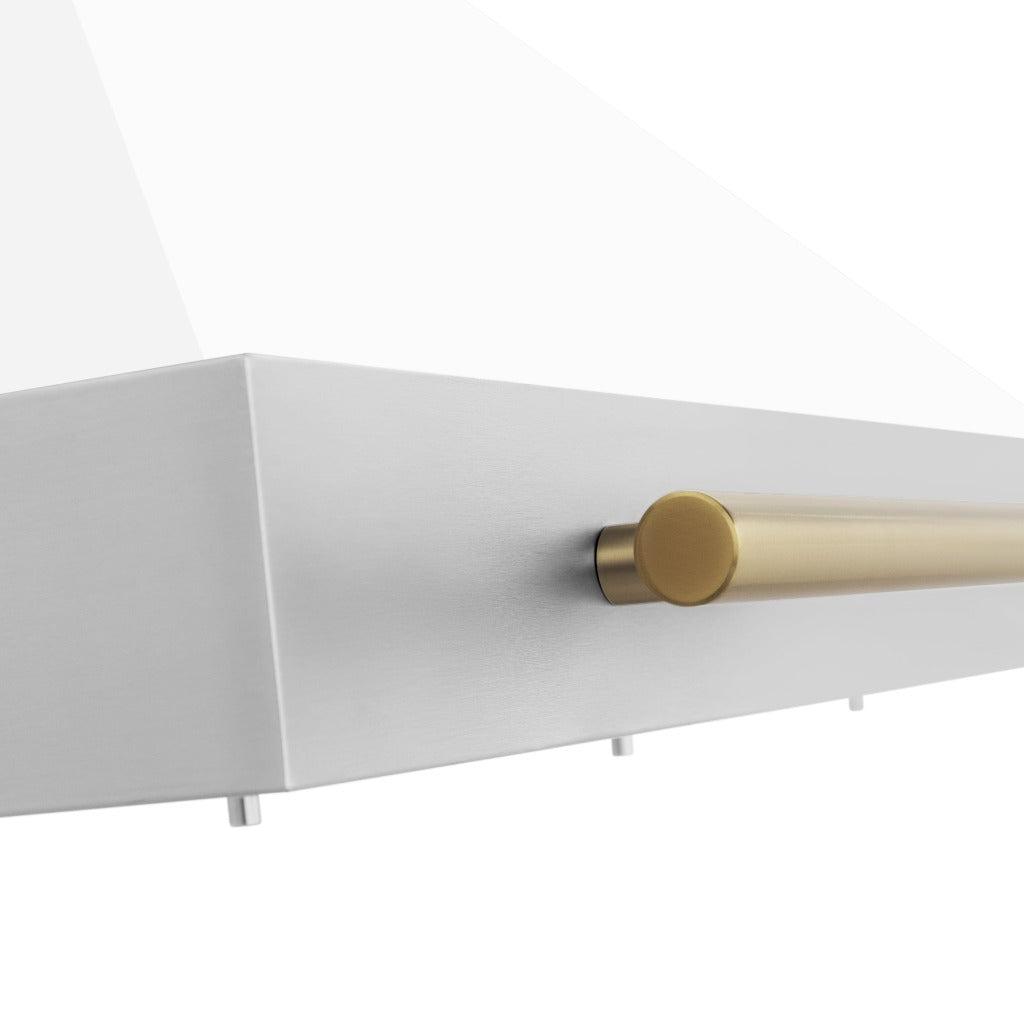 ZLINE Autograph Edition 48 in. Stainless Steel Range Hood with White Matte Shell and Accents (KB4STZ-WM48) 