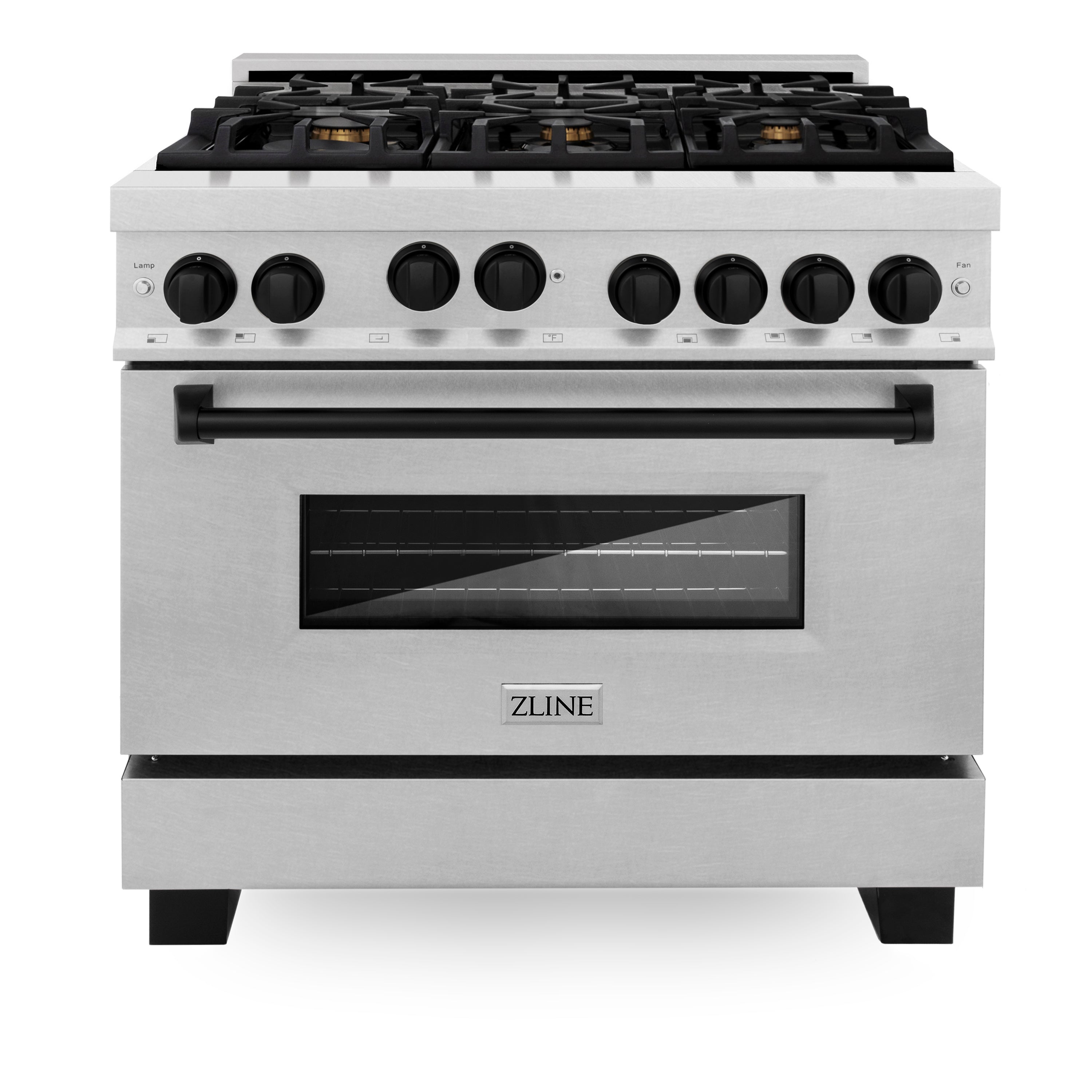 ZLINE Autograph Edition 36 in. 4.6 cu. ft. Range with Gas Stove and Gas Oven in DuraSnow Stainless Steel with Accents (RGSZ-SN-36)