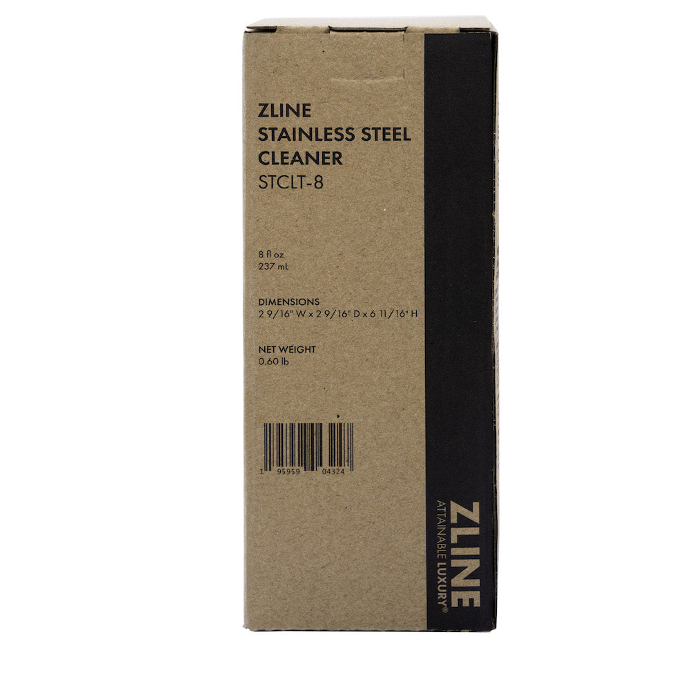 ZLINE Stainless Steel Cleaner and Polish (STCLT-8) package front.