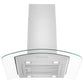 ZLINE Alpine Series Convertible Island Mount Range Hood in Stainless Steel (ALP70IS) front, under.
