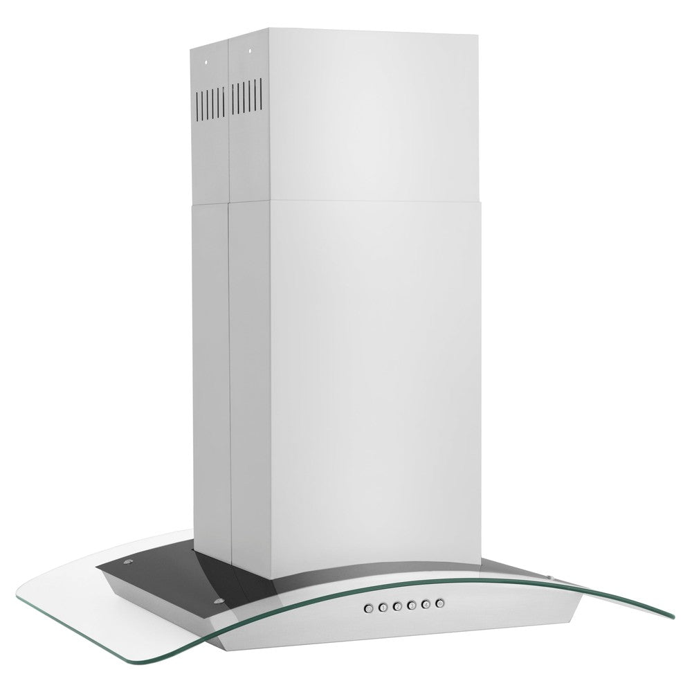 ZLINE Alpine Series Convertible Island Mount Range Hood in Stainless Steel (ALP70IS) side.