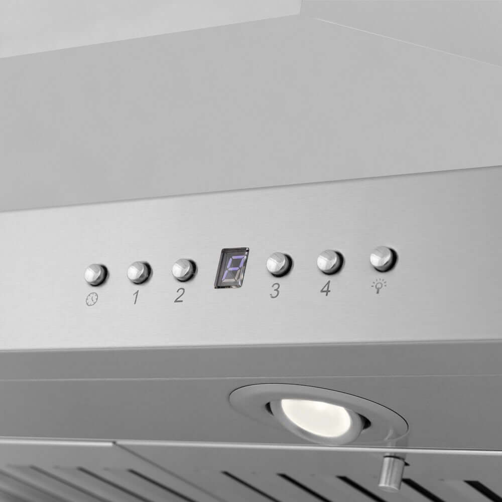 LED lighting on ZLINE range hood.