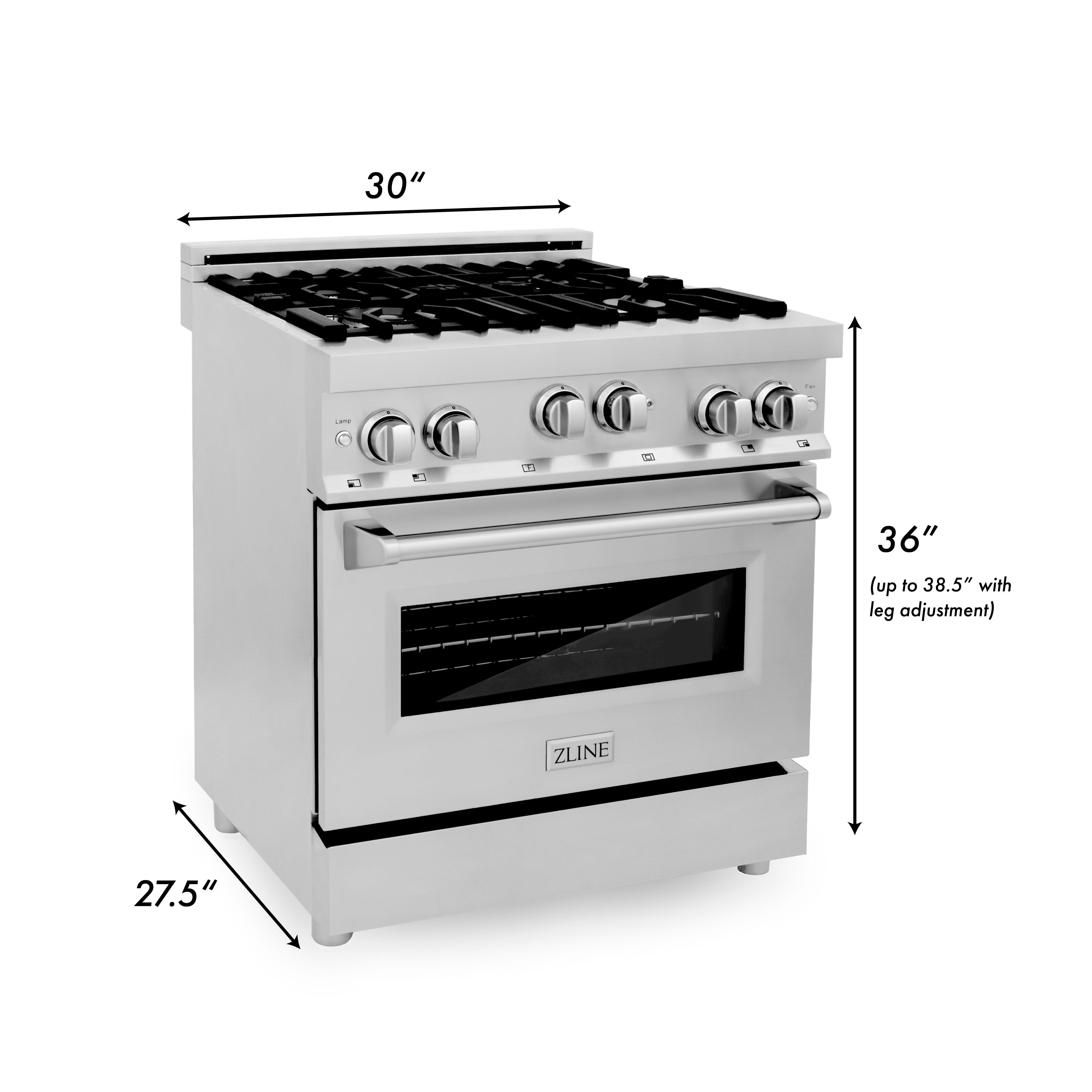 ZLINE 30 in. 4.0 cu. ft. Range with Gas Stove and Gas Oven in Stainless Steel with Reversible Griddle (RG-GR-30)