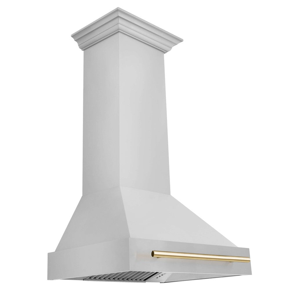 ZLINE Autograph Edition 30 in. Stainless Steel Range Hood with Stainless Steel Shell and Accent Handle (8654STZ-30) main image.