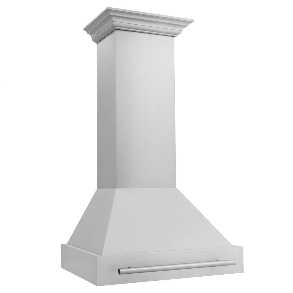 ZLINE 30 in. Stainless Steel Range Hood with Colored Shell Options and Stainless Steel Handle (8654STX-30) main image.