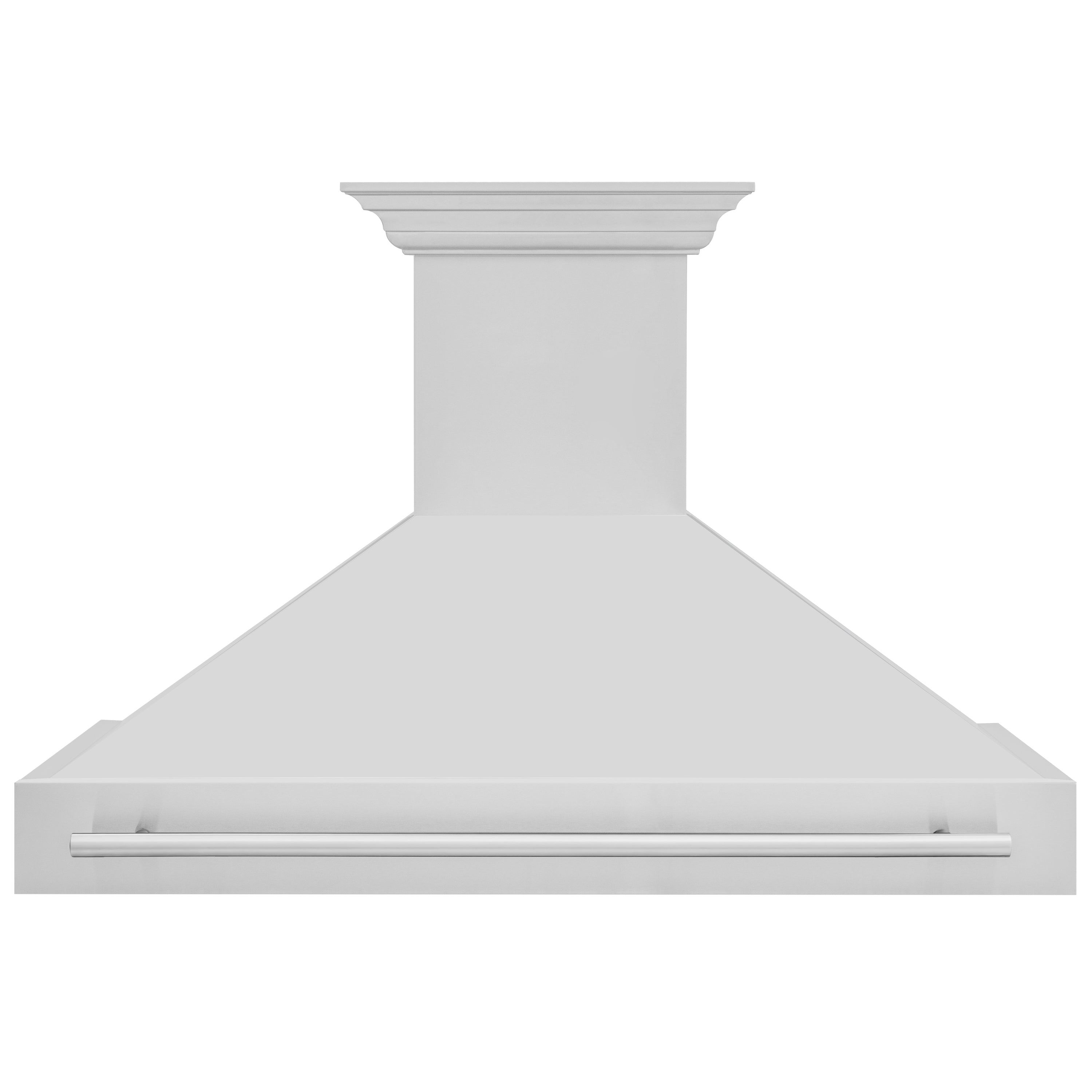 ZLINE 48 in. Stainless Steel Range Hood with Stainless Steel Handle (8654STX-48) front.