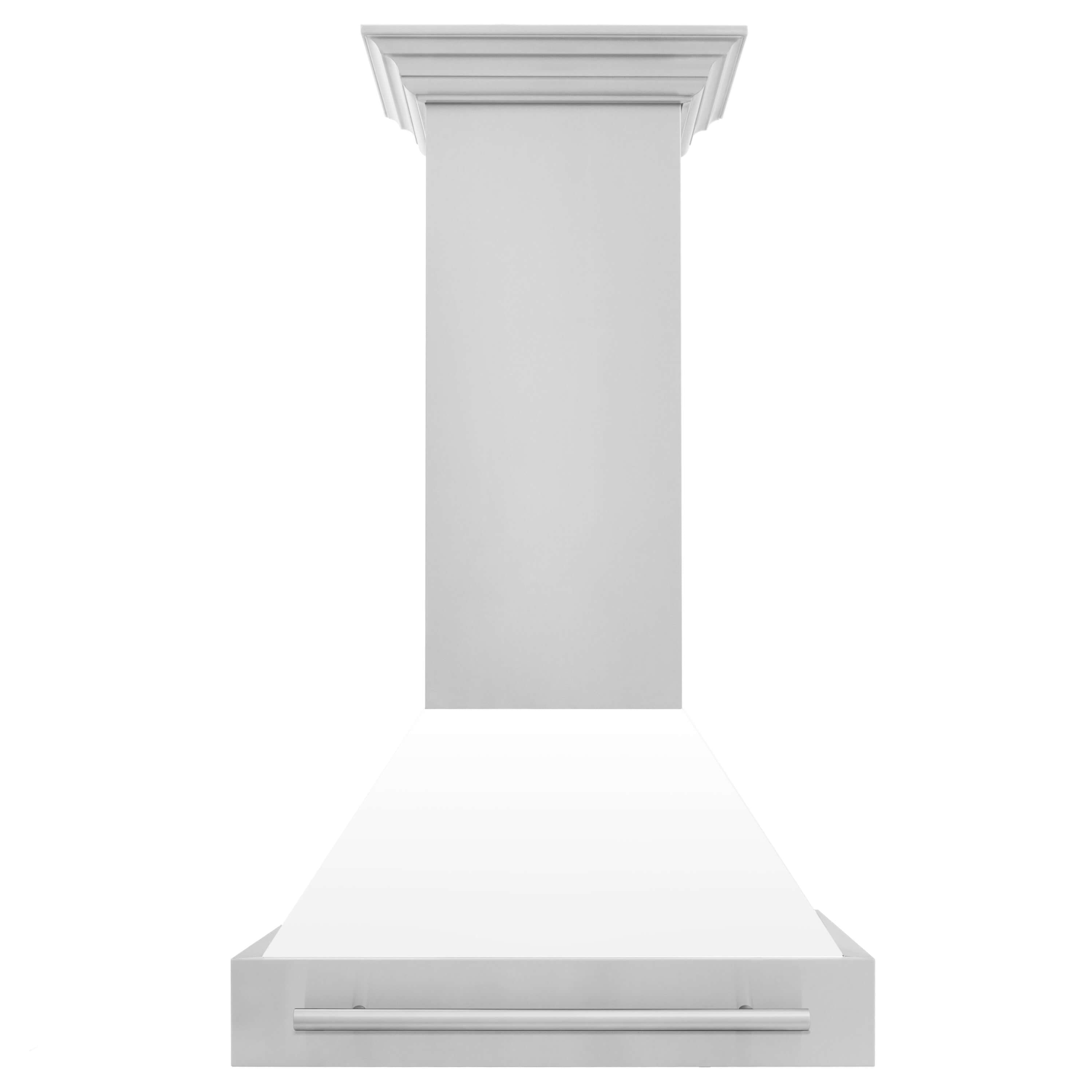 ZLINE 30 in. Stainless Steel Range Hood with Colored Shell Options and Stainless Steel Handle (8654STX-30) front.