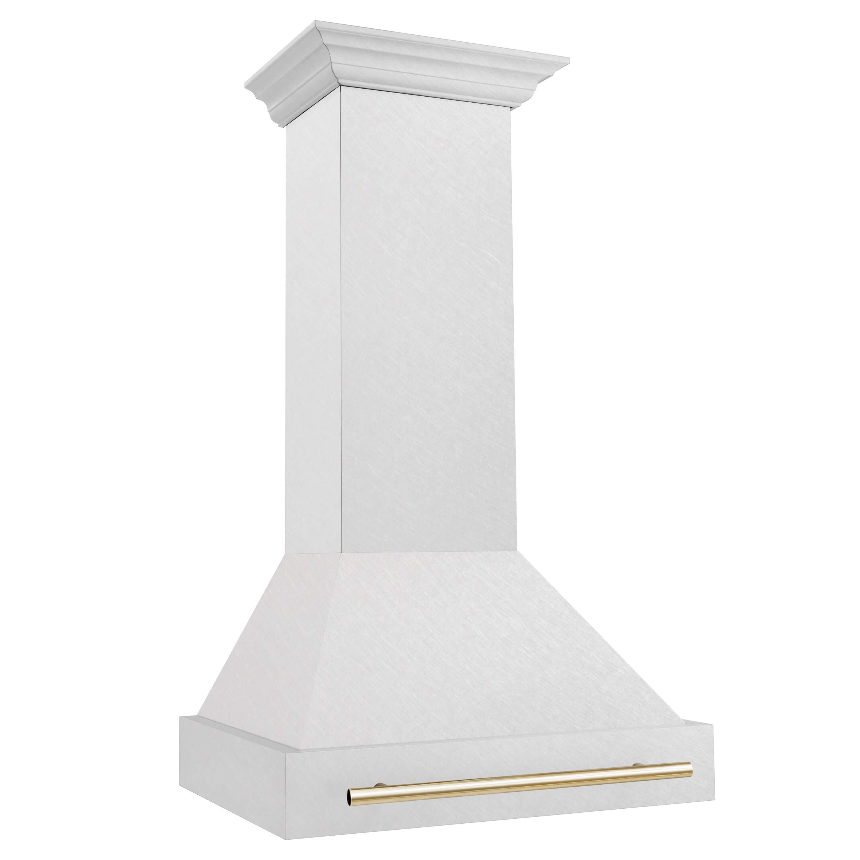 30 in. ZLINE Autograph Edition Wall Mount Range Hood with Gold Handle Side View
