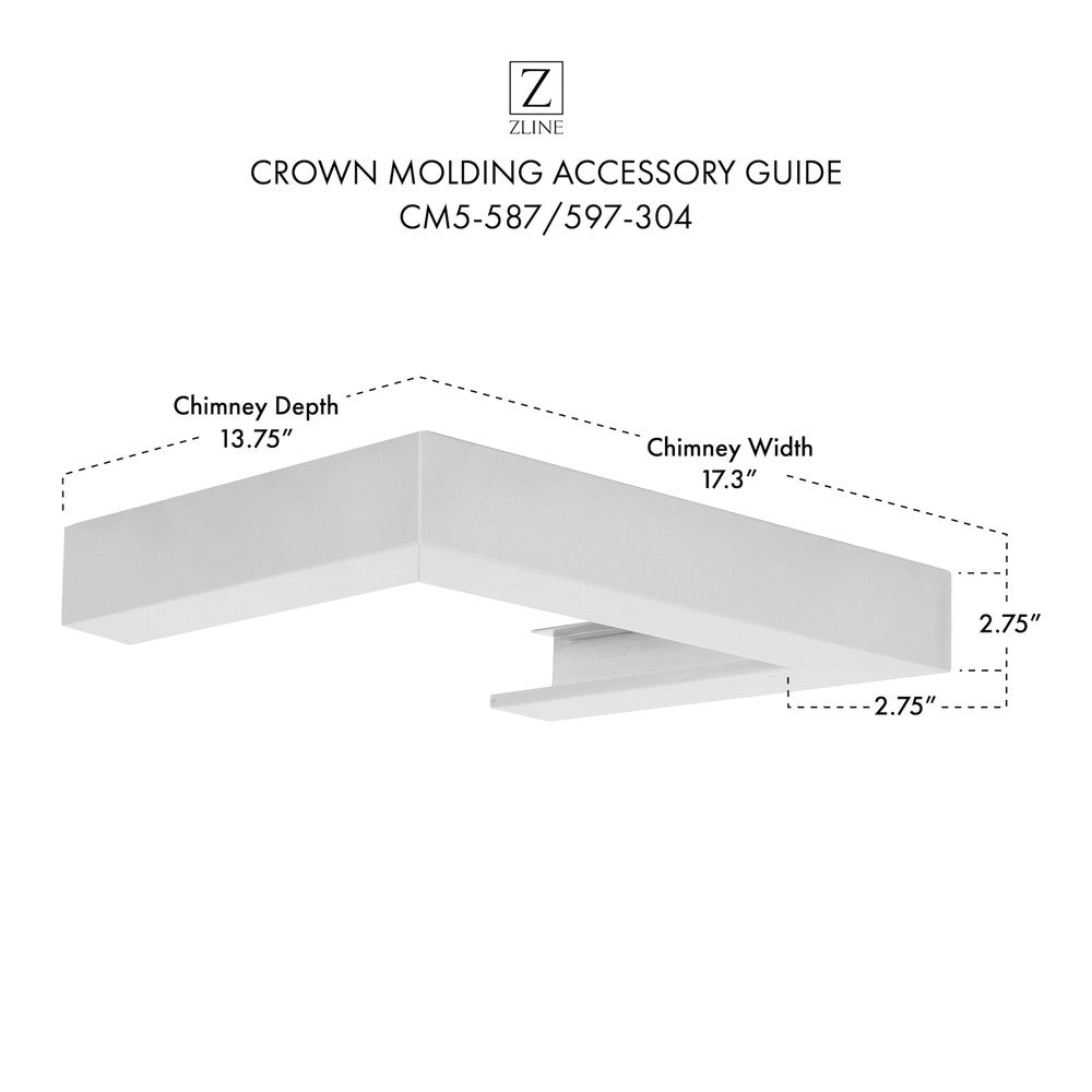 ZLINE Crown Molding Profile 5 for Wall Mount Range Hood (CM5-587/597-304)