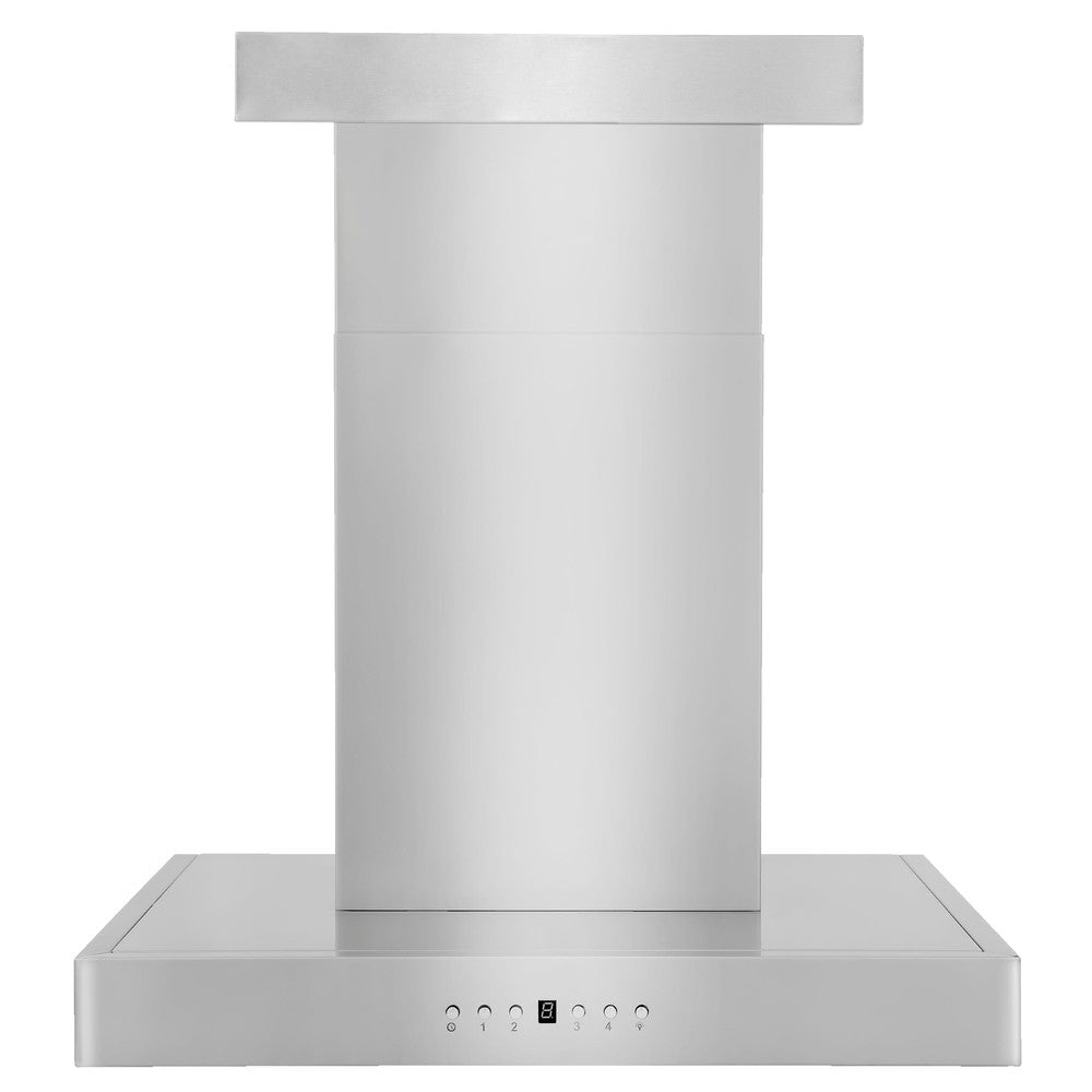 ZLINE Convertible Vent Wall Mount Range Hood in Stainless Steel with Crown Molding (KECRN) front.