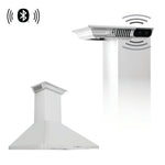 ZLINE Wall Mount Range Hood in Stainless Steel with Built-in ZLINE CrownSound Bluetooth Speakers (KF1CRN-BT) 