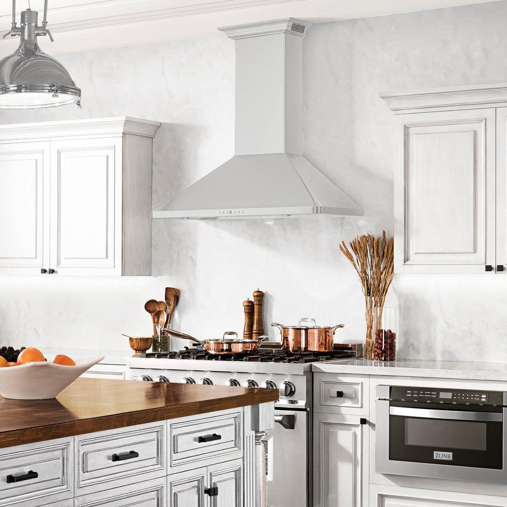 ZLINE Wall Mount Range Hood in Stainless Steel with Built-in ZLINE CrownSound Bluetooth Speakers (KF1CRN-BT) 