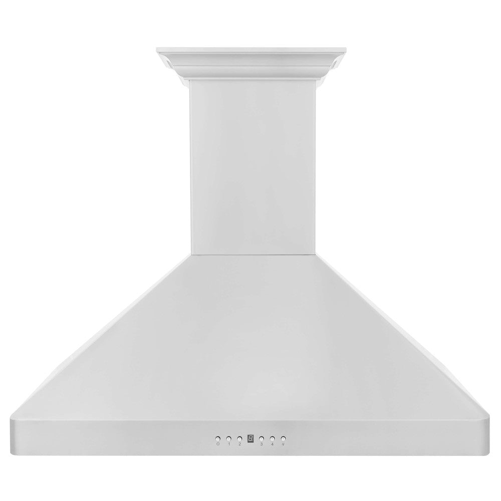 ZLINE 30 in. Wall Mount Range Hood in Stainless Steel with Built-in ZLINE CrownSound Bluetooth Speakers (KF2CRN-BT) front.