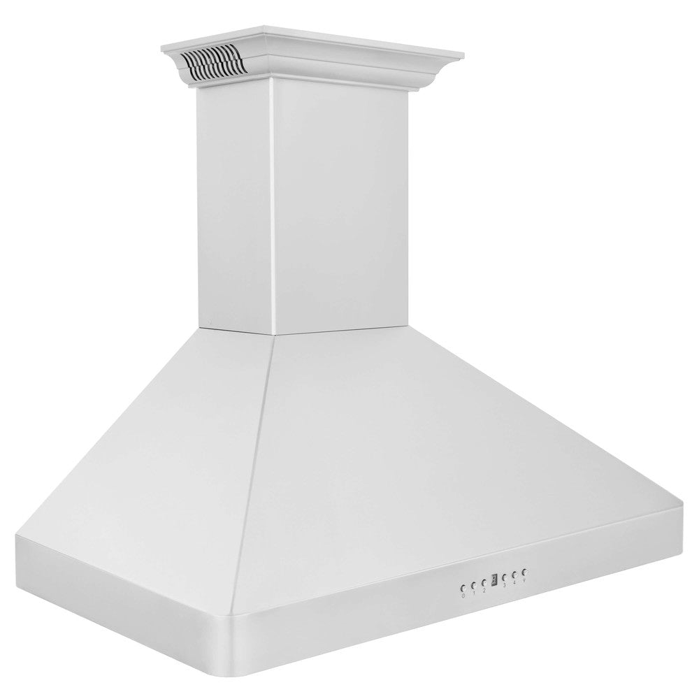ZLINE 30 in. Wall Mount Range Hood in Stainless Steel with Built-in ZLINE CrownSound Bluetooth Speakers (KF2CRN-BT) side.