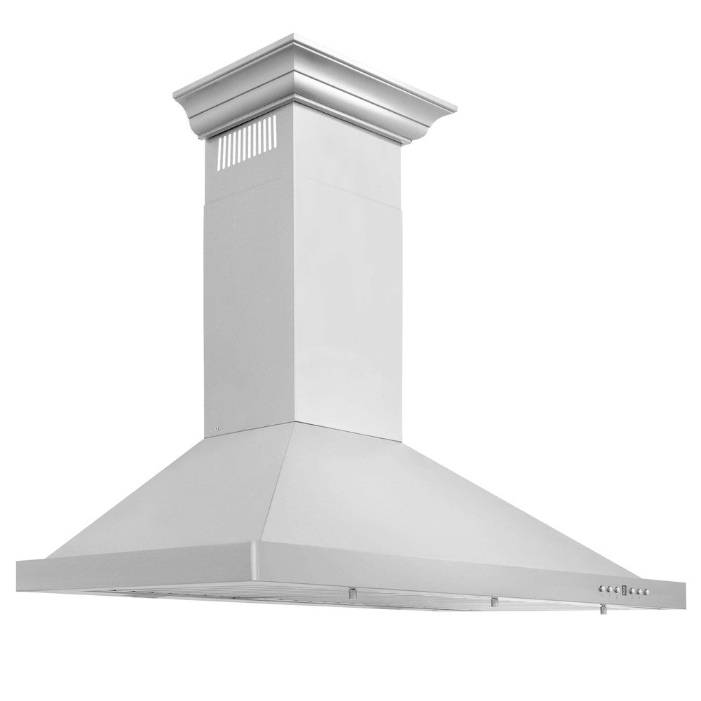 ZLINE Convertible Vent Wall Mount Range Hood in Stainless Steel with Crown Molding (KBCRN) main image.