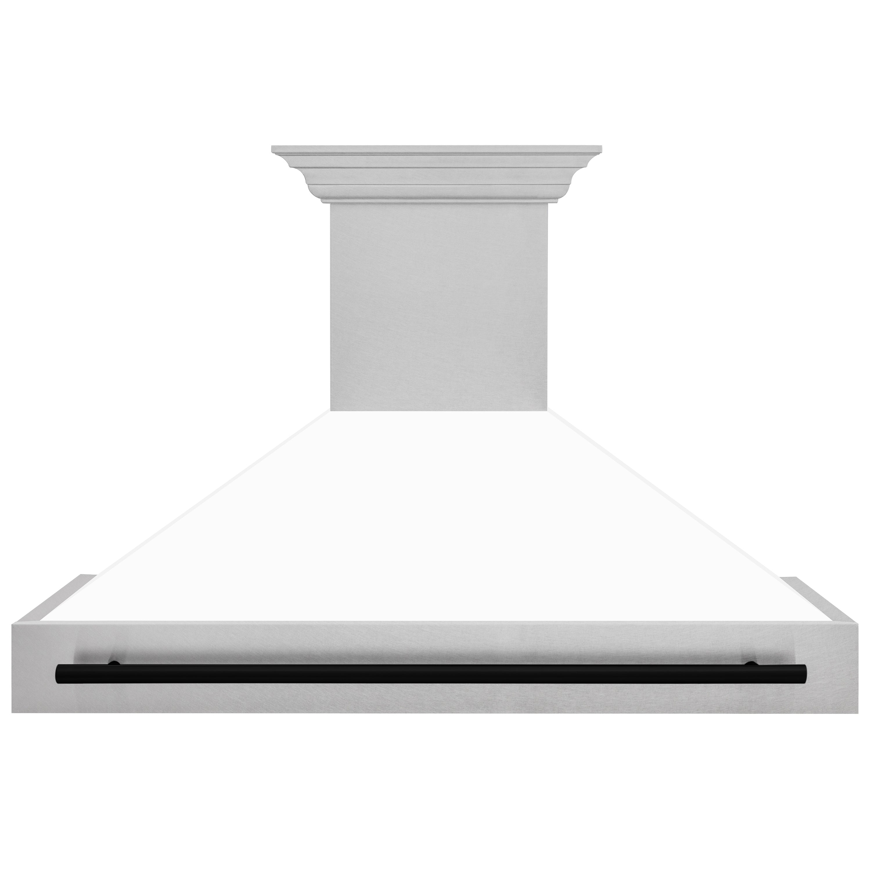 ZLINE 48 in. Autograph Edition Fingerprint Resistant Stainless Steel Range Hood with White Matte Shell and Accented Handle (8654SNZ-WM48)
