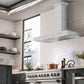 ZLINE Convertible Vent Wall Mount Range Hood in Stainless Steel (KE) in a modern kitchen apartment