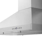 ZLINE 48 in. Recirculating Wall Mount Range Hood with Charcoal Filters in Stainless Steel (KB-CF-48) button and display from side.