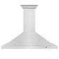 ZLINE Convertible Vent Wall Mount Range Hood in Stainless Steel with Crown Molding (KBCRN) front.